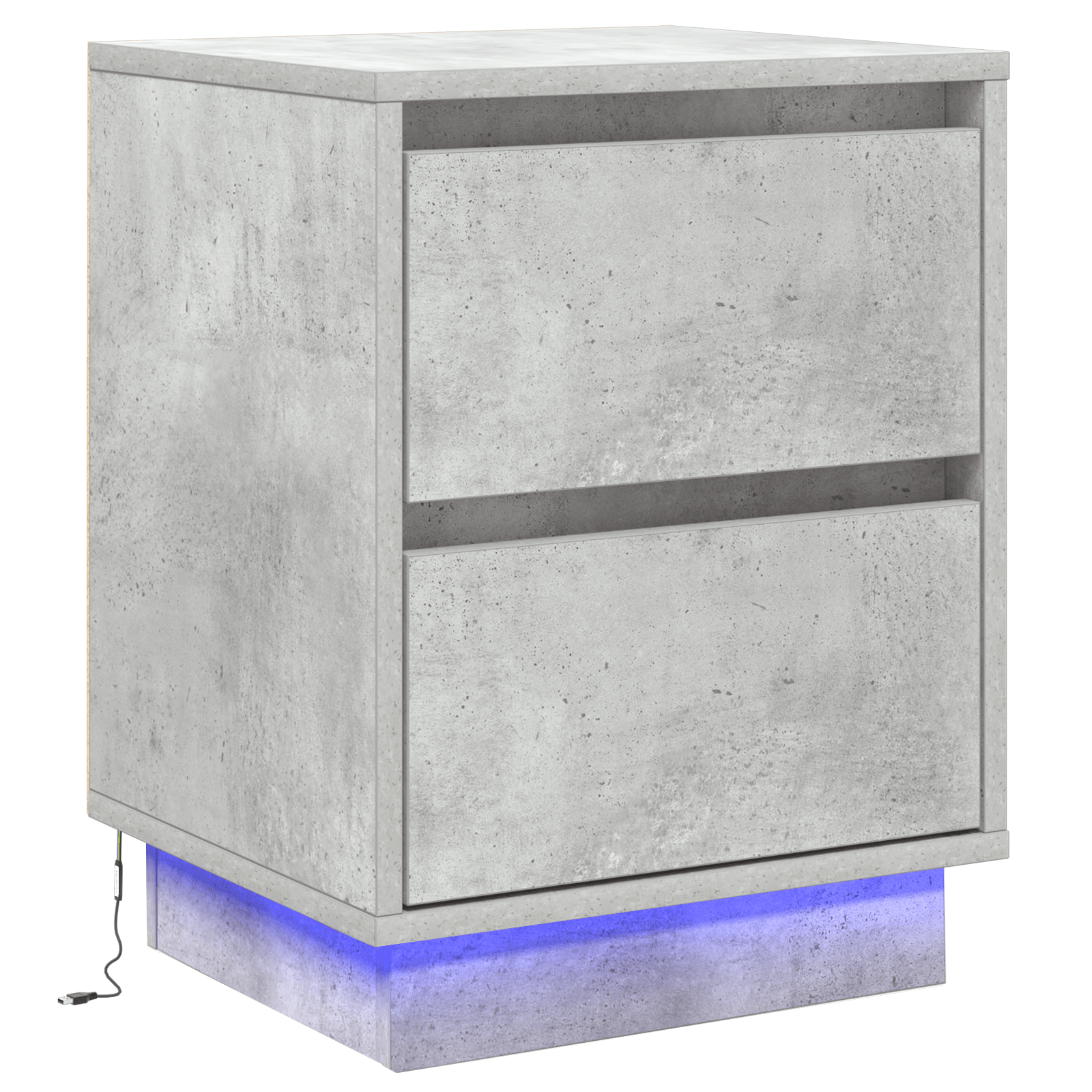 Noptiera cu lumini LED Beton Gri 39x34.5x50 cm — imaginea 2