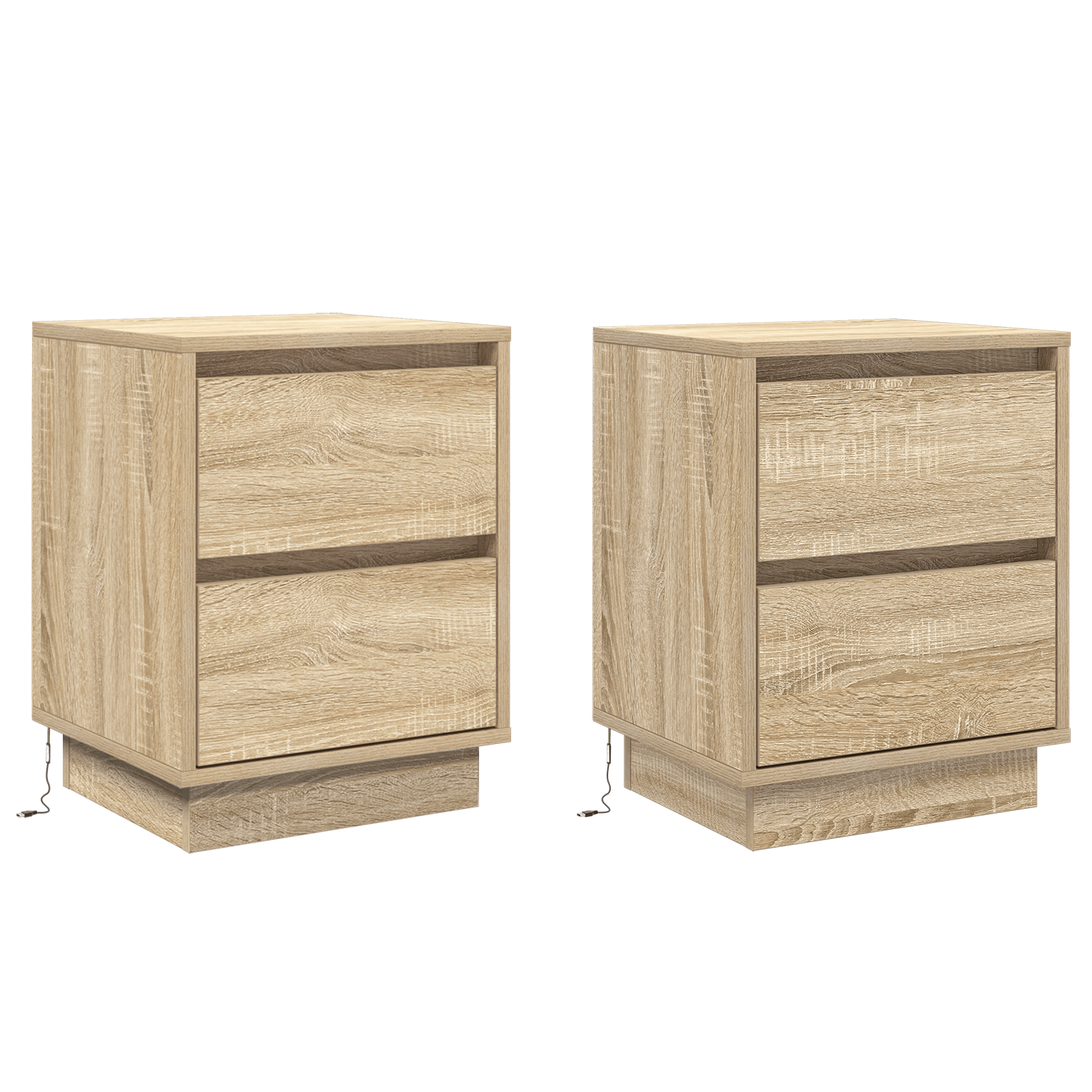 Noptierile cu LED 2 pcs Sonoma Oak 39x34.5x50 cm — imaginea 2