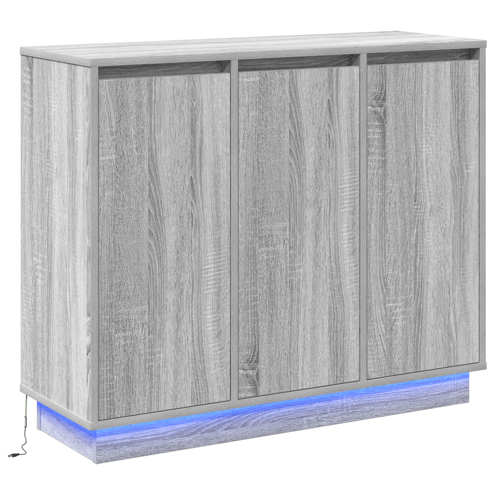 Sifonier cu LED Gri Sonoma 90x32x75 cm Lemn prelucrat — imaginea 2