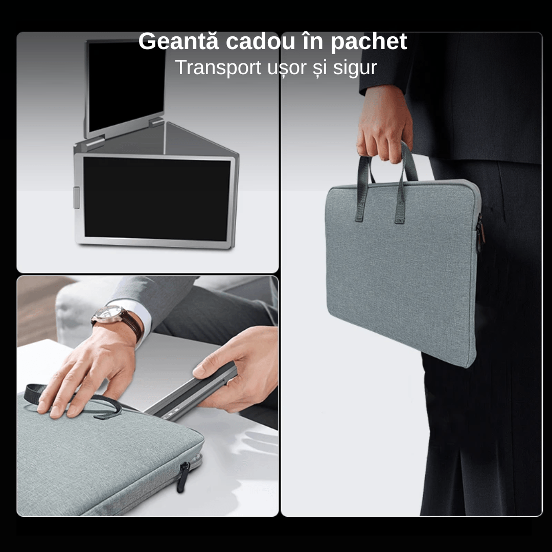 Extensie 3 ecrane pentru laptop, 3*16 inch, full HD, IPS, sRGB 100%, 1920*1200, USB Type-C/USB Type A