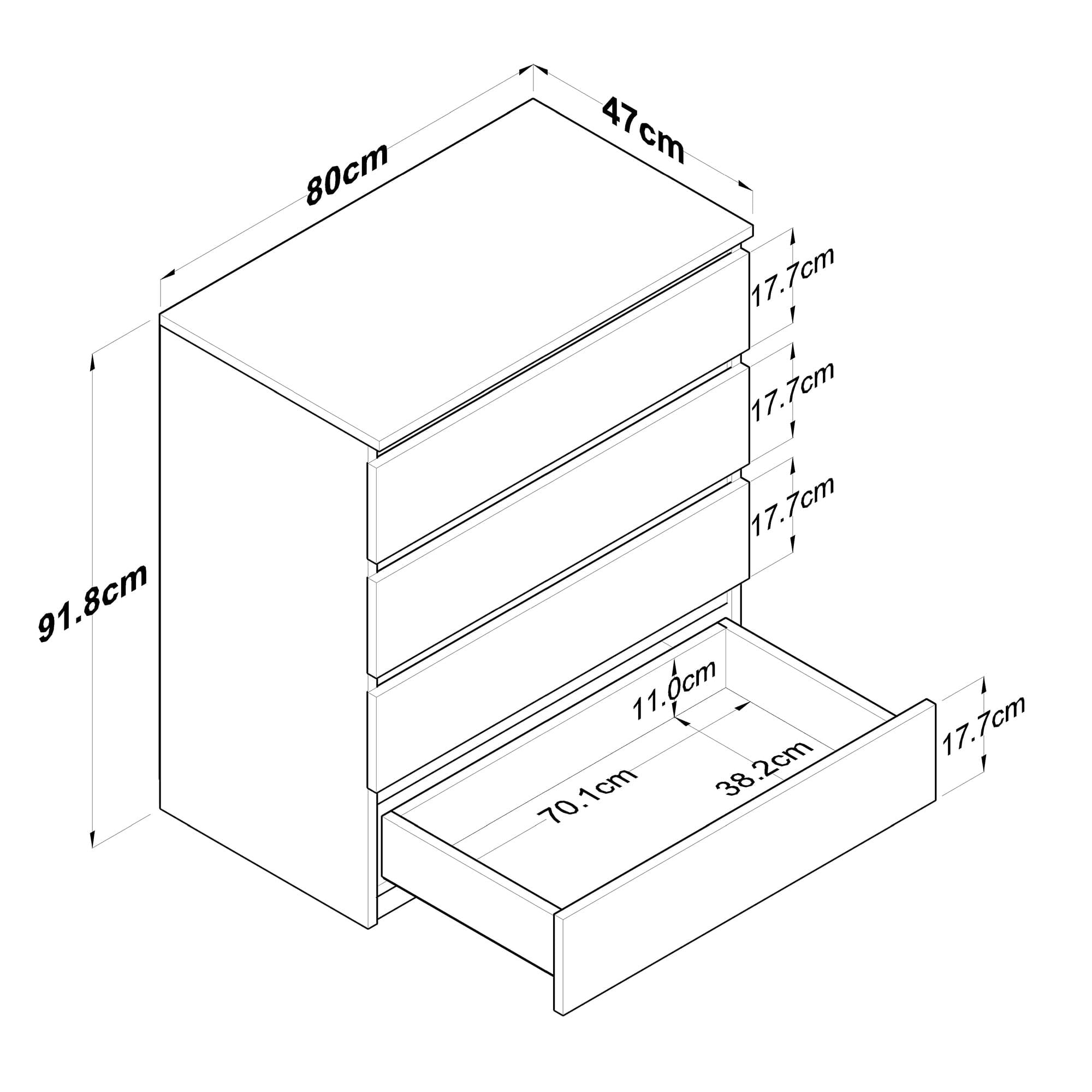 Comoda, Hanah Home, pal melaminat, alb, 80x47x97.8 cm — imaginea 8