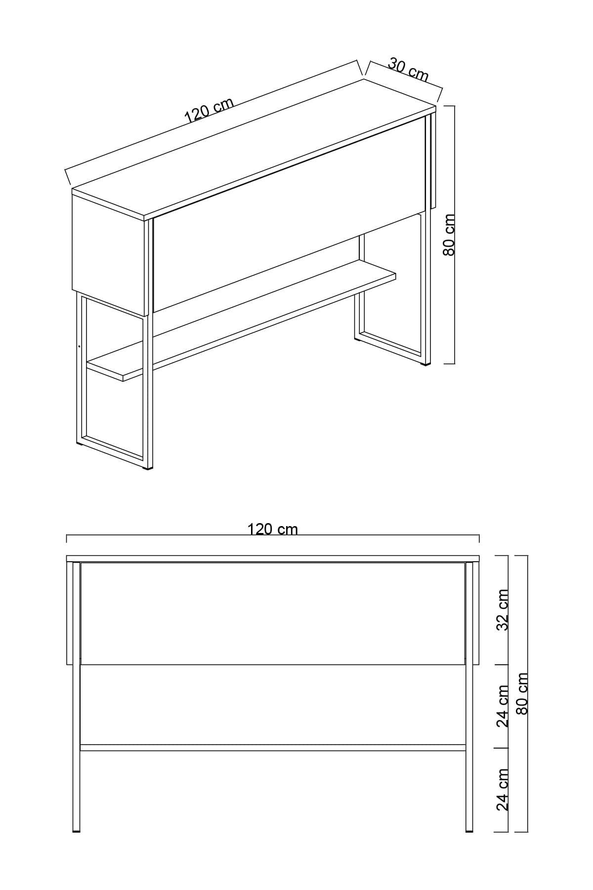 Comoda, Hanah Home, pal melaminat, auriu si nuc, 120x80x30 cm — imaginea 8