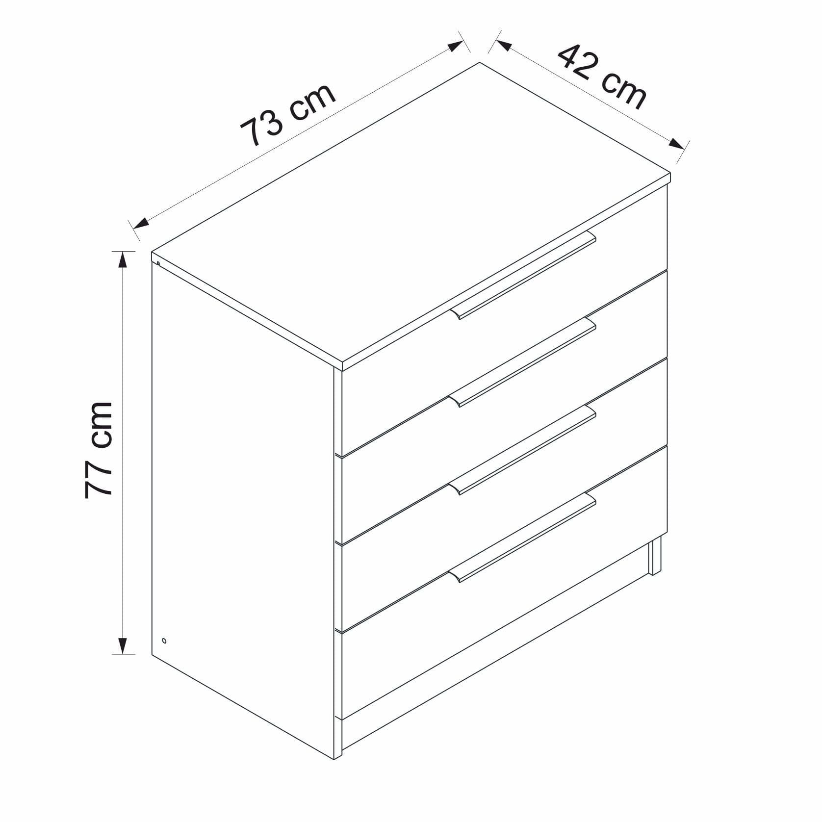 Comoda, Hanah Home, pal melaminat, nuc, 73x77x42 cm — imaginea 8