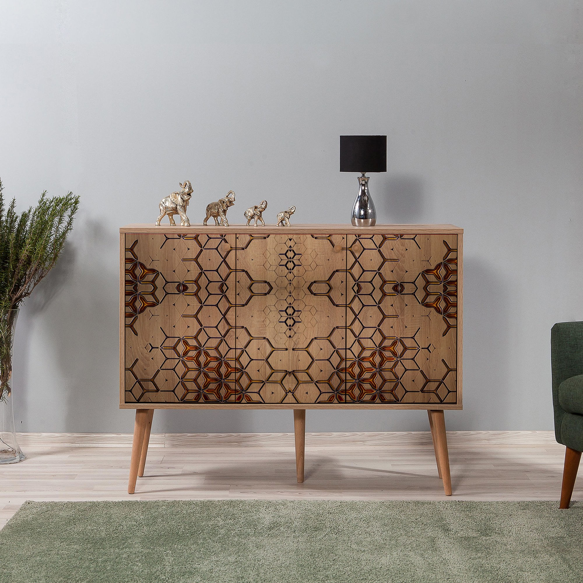 Consola, Hanah Home, PAL melaminat, stejar sonoma, 120x36x90 cm, 863SPH3422 — imaginea 7