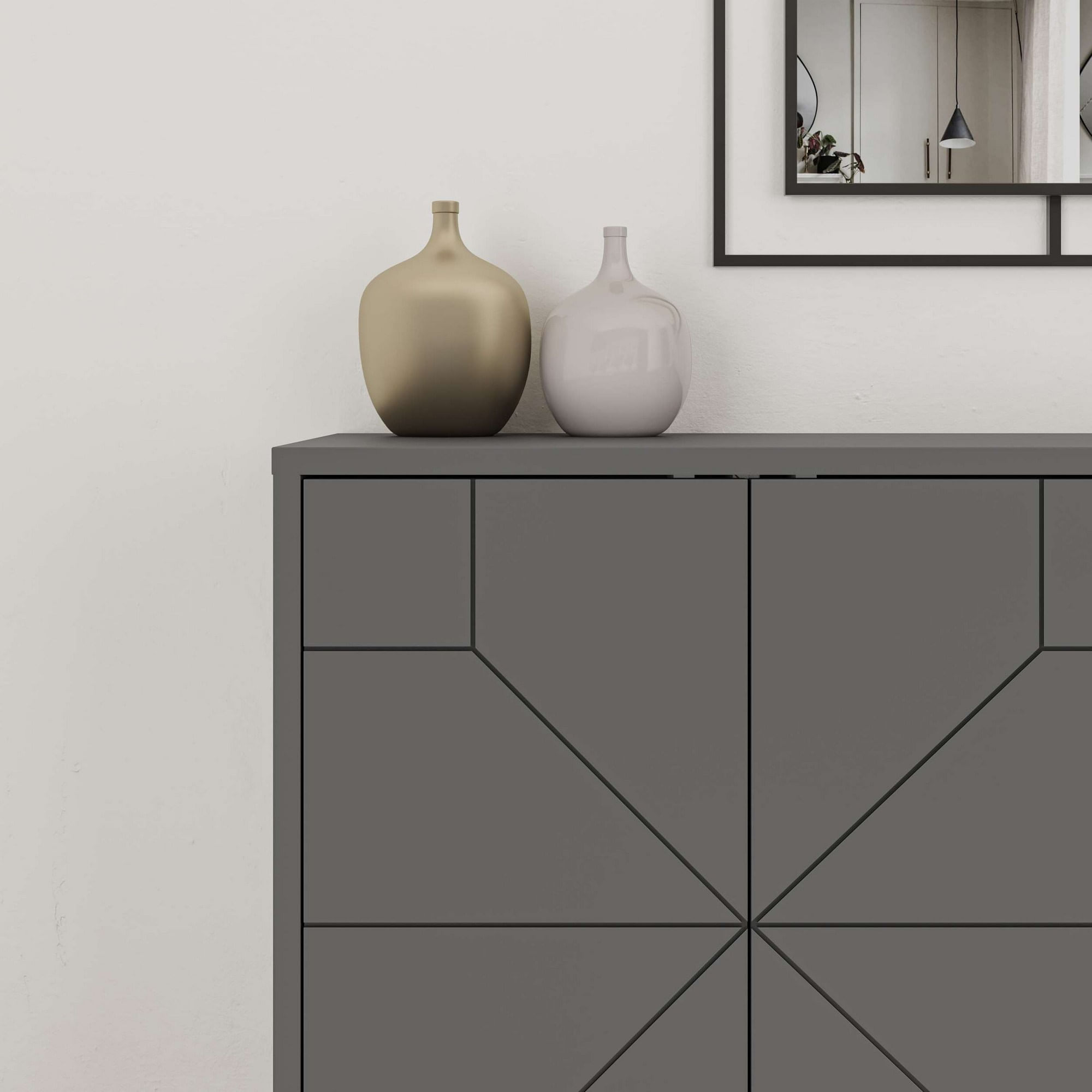 Consola, Hanah Home, pal melaminat, antracit, 123x35x62.4 cm — imaginea 5