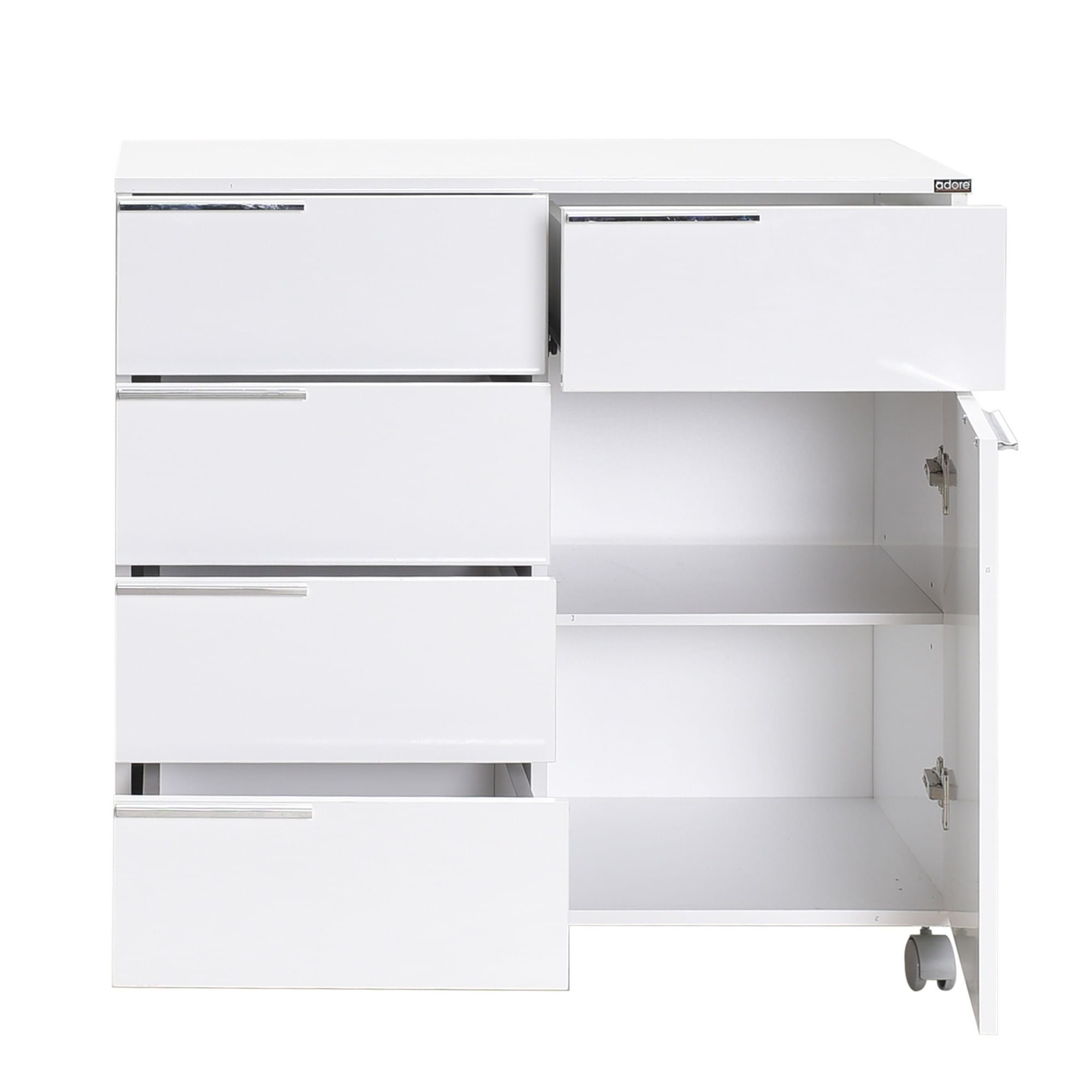 Dulap multifunctional, Hanah Home, PAL melaminat, alb, 85x44x81 cm — imaginea 3