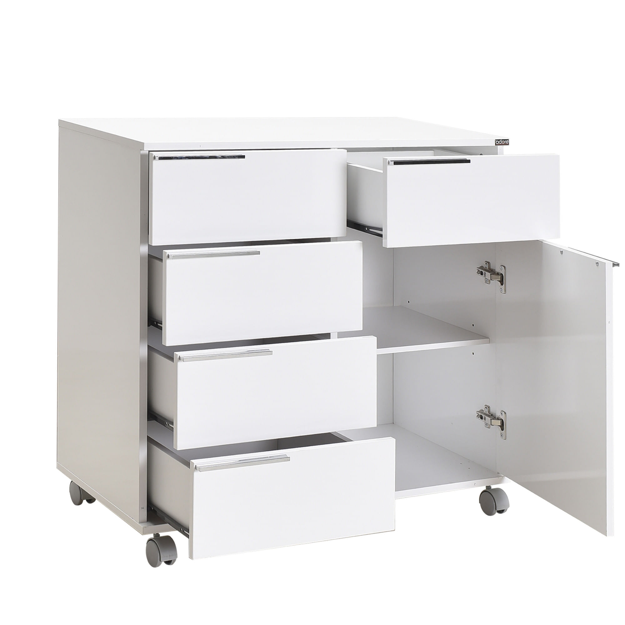 Dulap multifunctional, Hanah Home, PAL melaminat, alb, 85x44x81 cm — imaginea 4