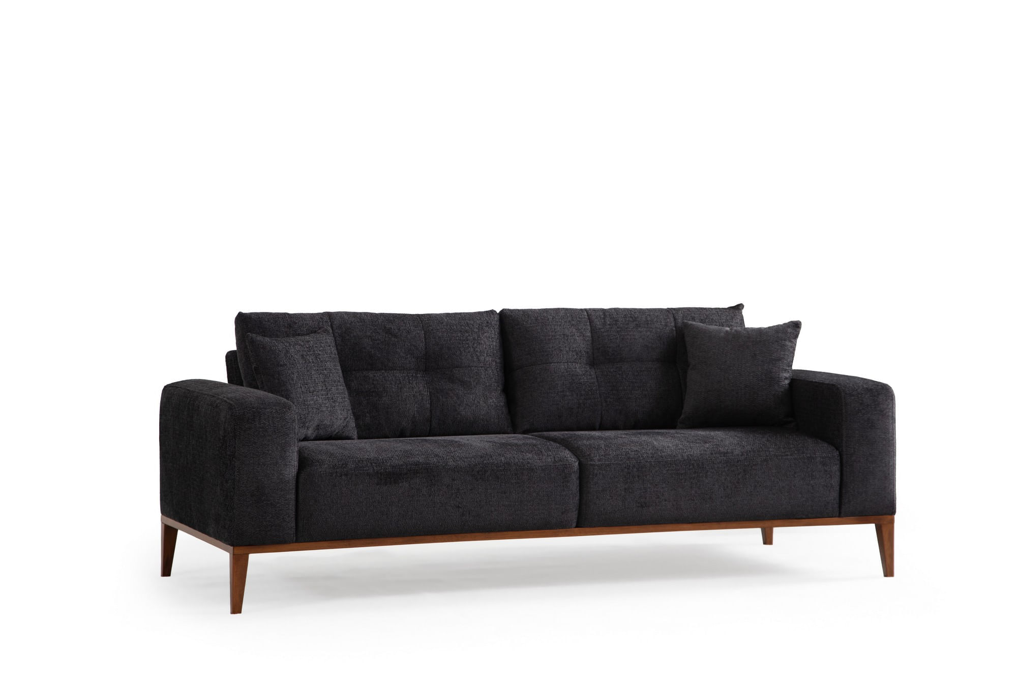Canapea extensibila 3 locuri, Hanah Home, lemn fag si PAL, antracit, 225x92x75 cm