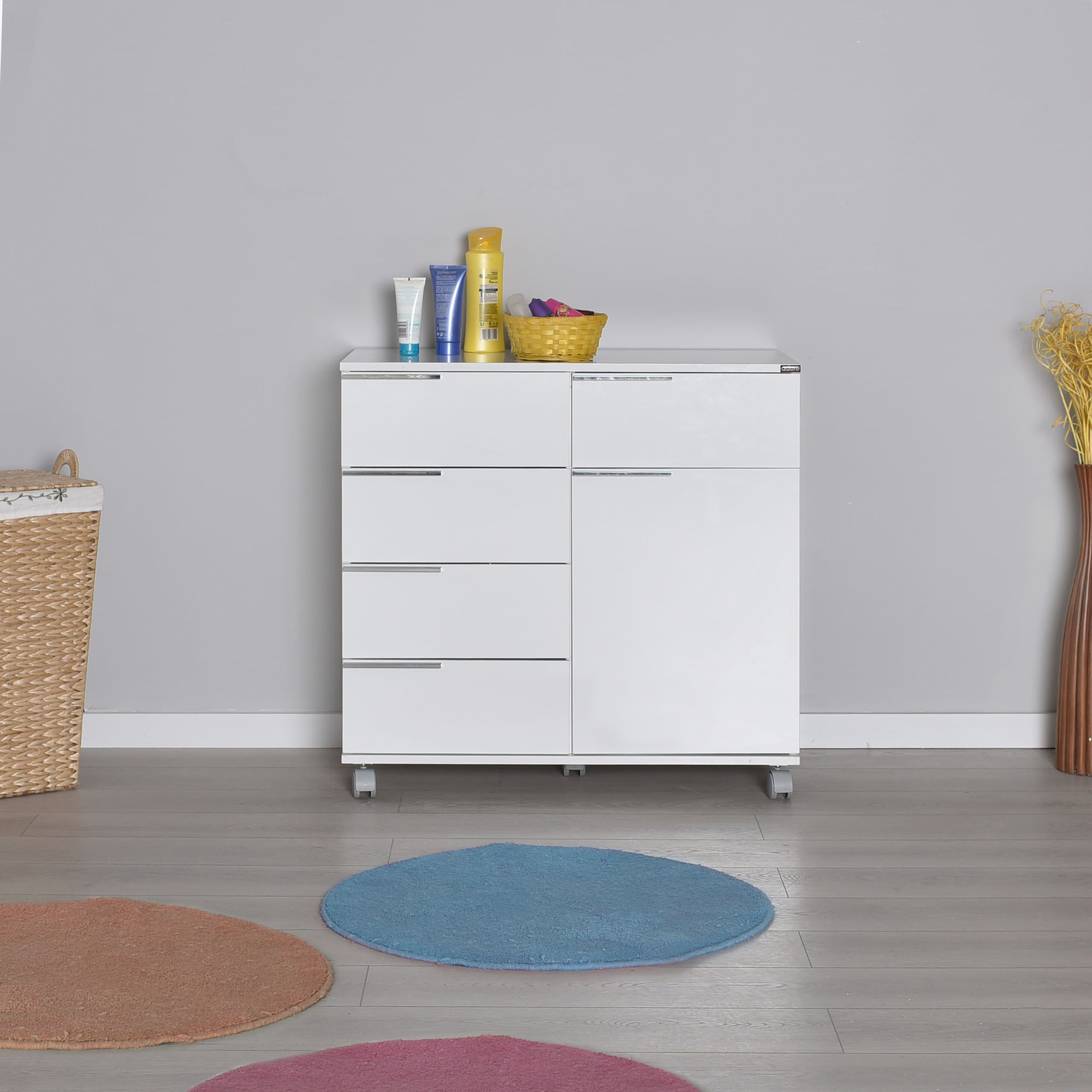Dulap multifunctional, Hanah Home, PAL melaminat, alb, 85x44x81 cm — imaginea 11
