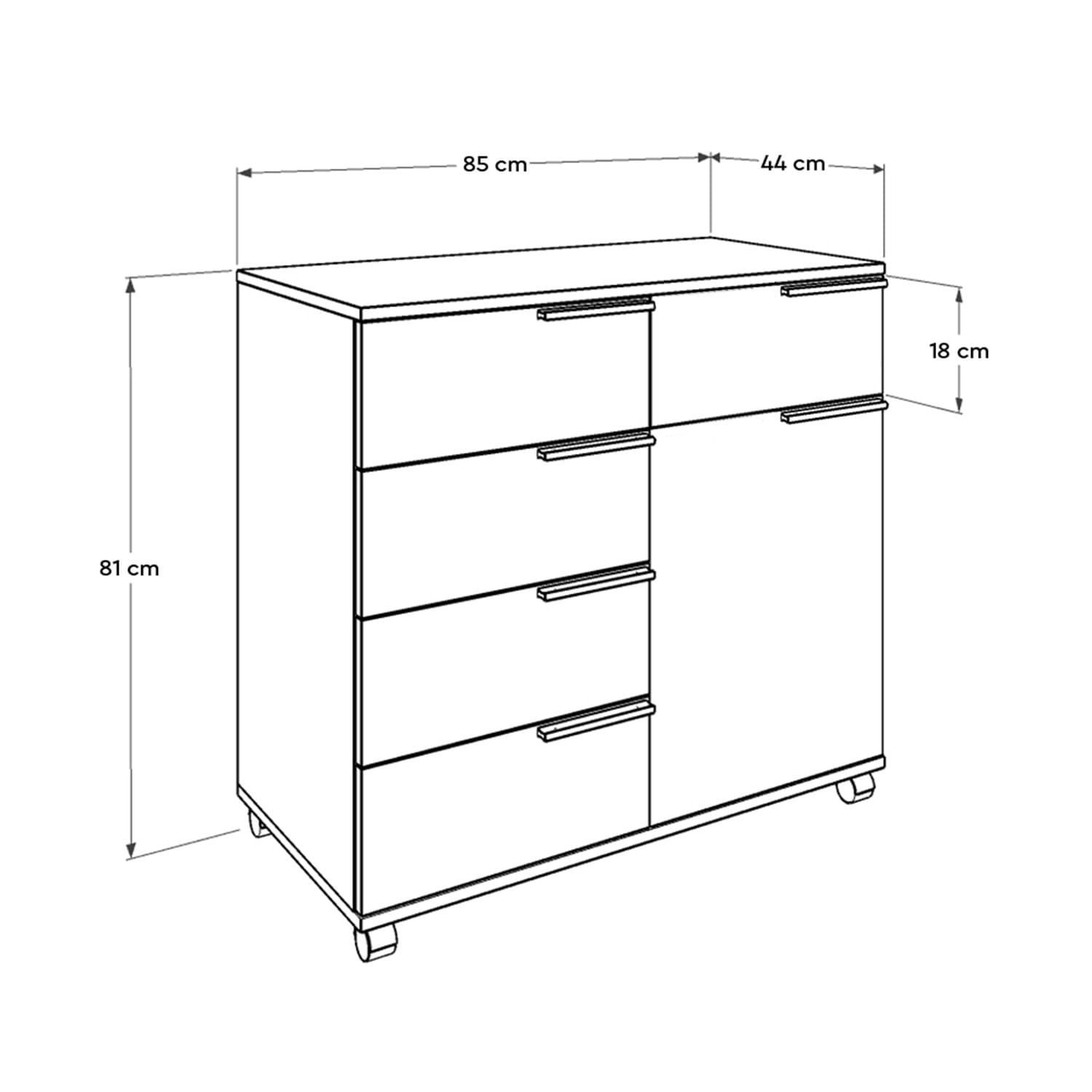 Dulap multifunctional, Hanah Home, PAL melaminat, alb, 85x44x81 cm — imaginea 12