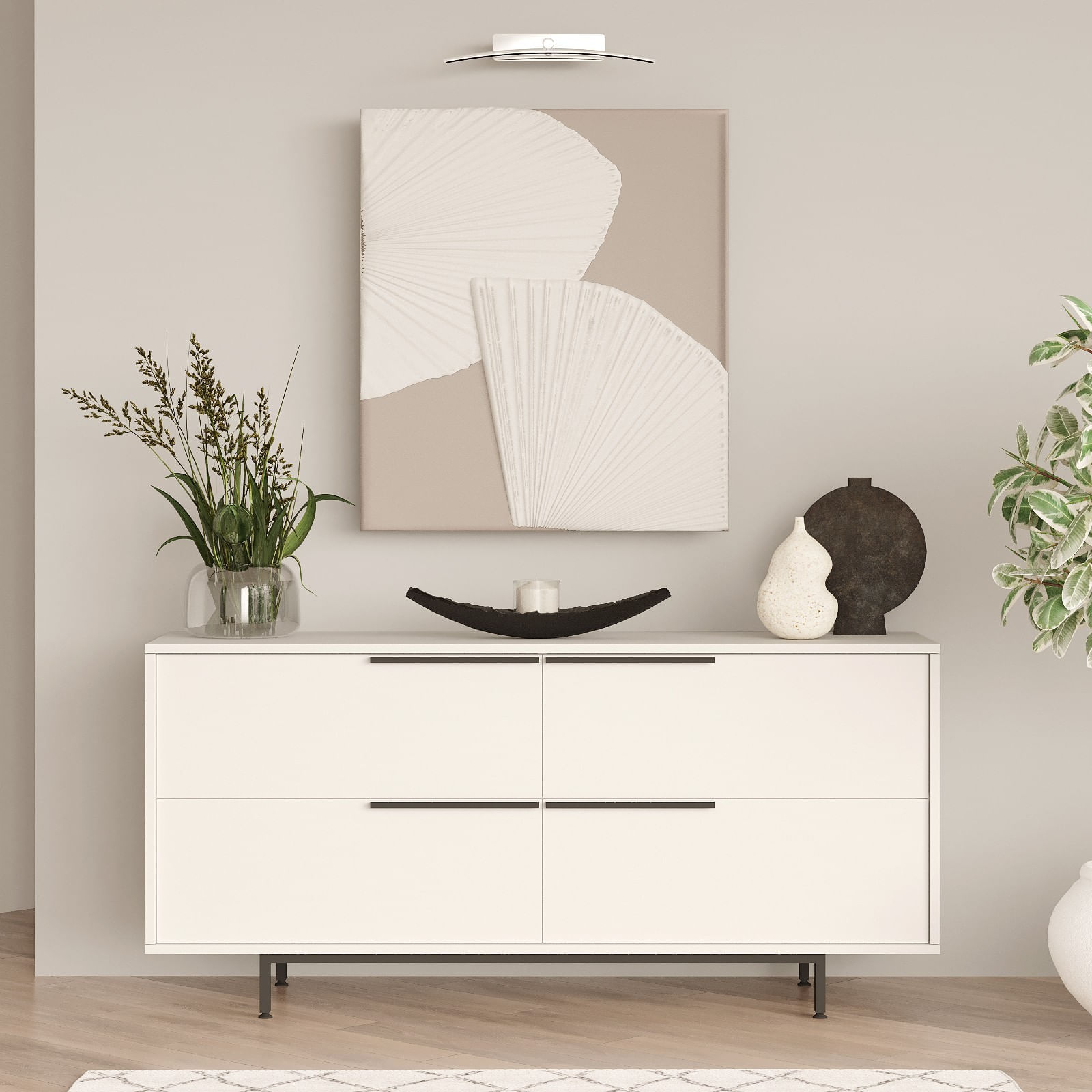 Consola, Hanah Home, pal melaminat, alb, 160x44.5x74.3 cm — imaginea 5