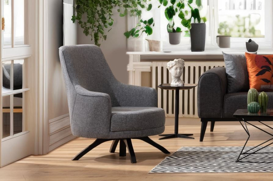 Fotoliu, Atelier Del Sofa, 100% poliester, gri deschis, 72x87x102 cm — imaginea 6