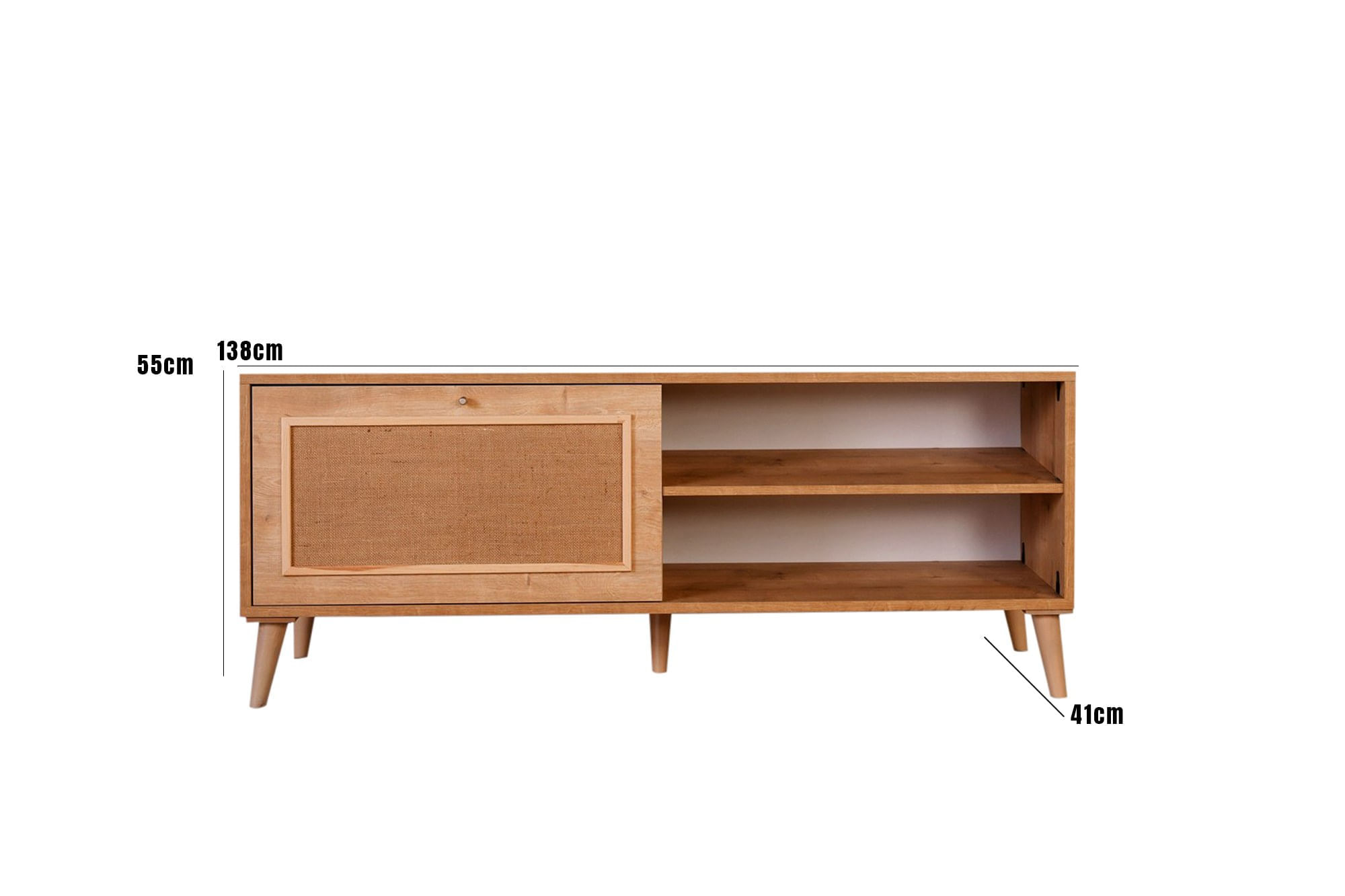 Comoda tv, Hanah Home, pal melaminat, stejar, 138x41x55 cm, 998VOW1160