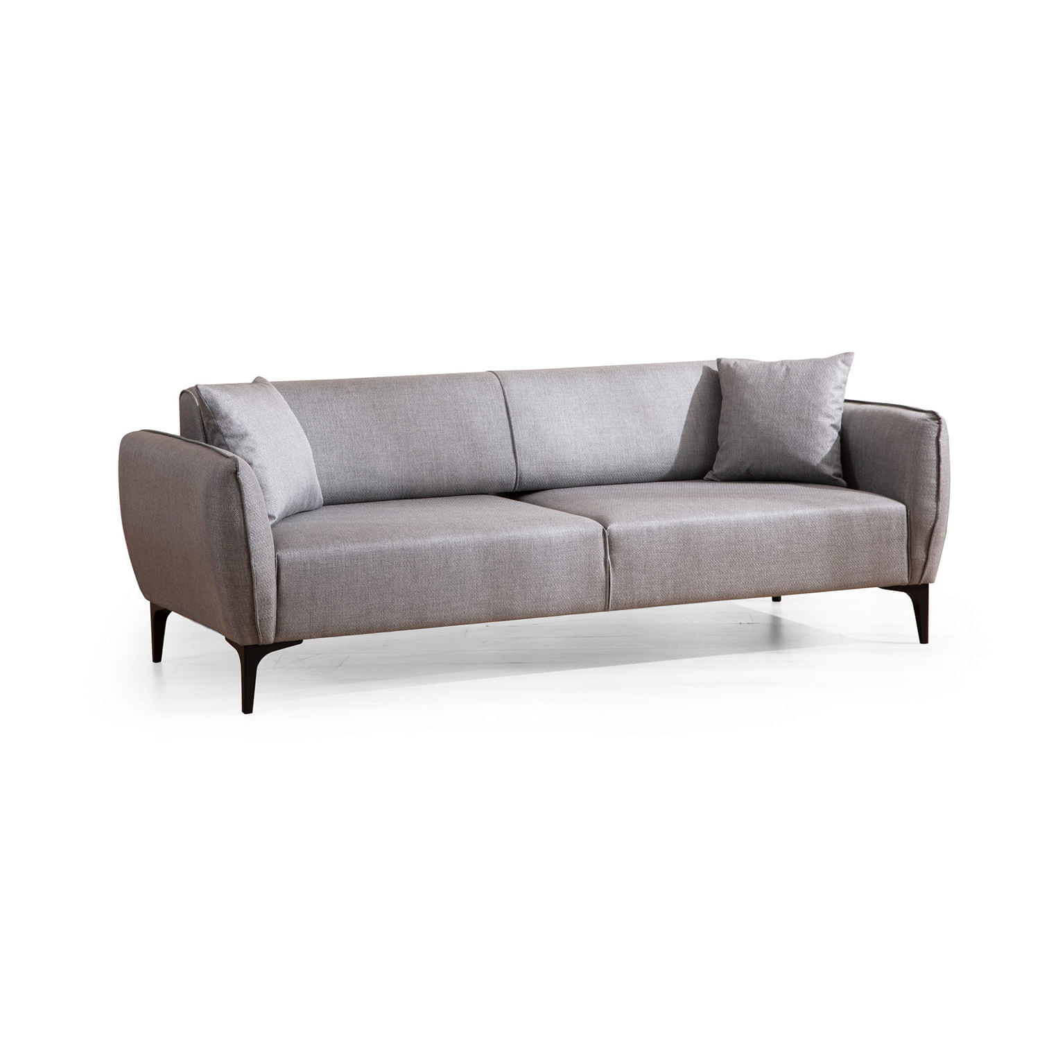 Canapea 3 locuri, Hanah Home, material textil, gri, 220x95x67 cm