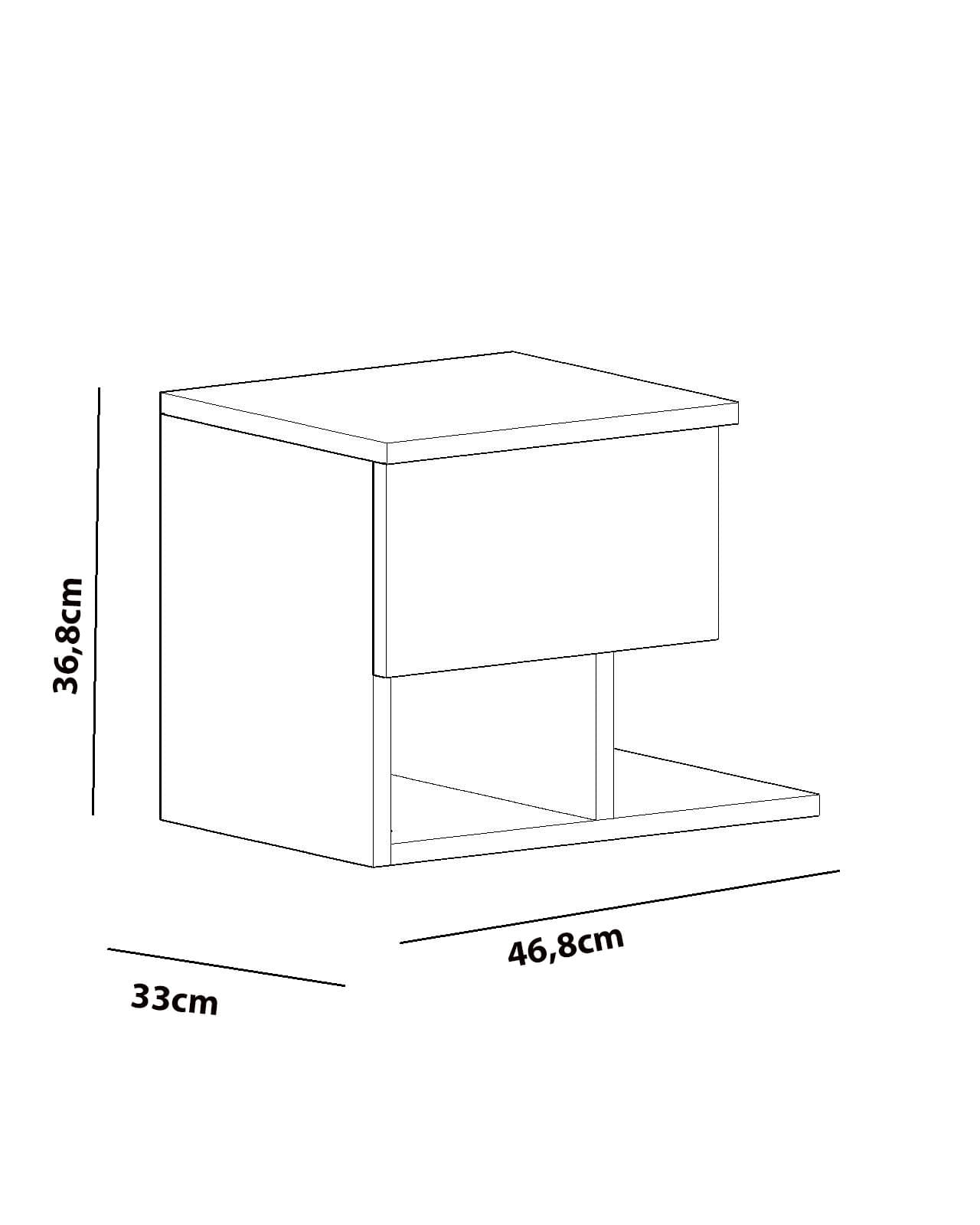 Noptiera, Hanah Home, pal melaminat, alb, 46.8x36.8x33 cm — imaginea 5