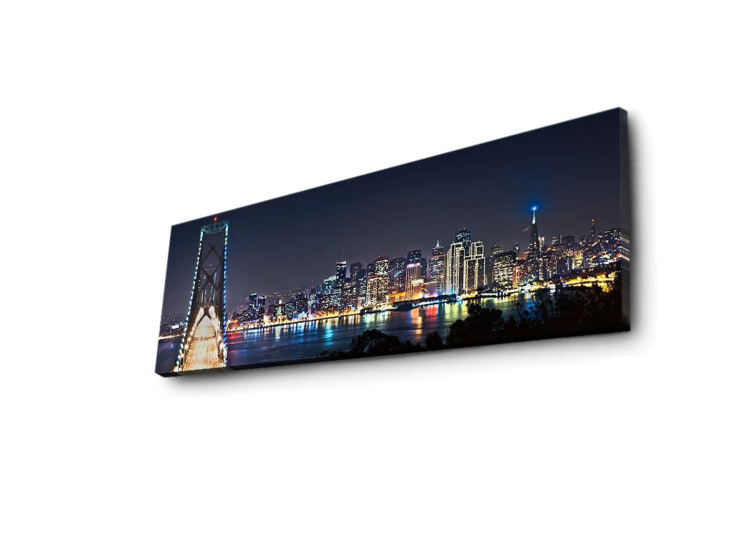 Tablou decorativ cu led, Wallxpert, panza piele de caprioara, multicolor, 30x90 cm, 239SHN3211