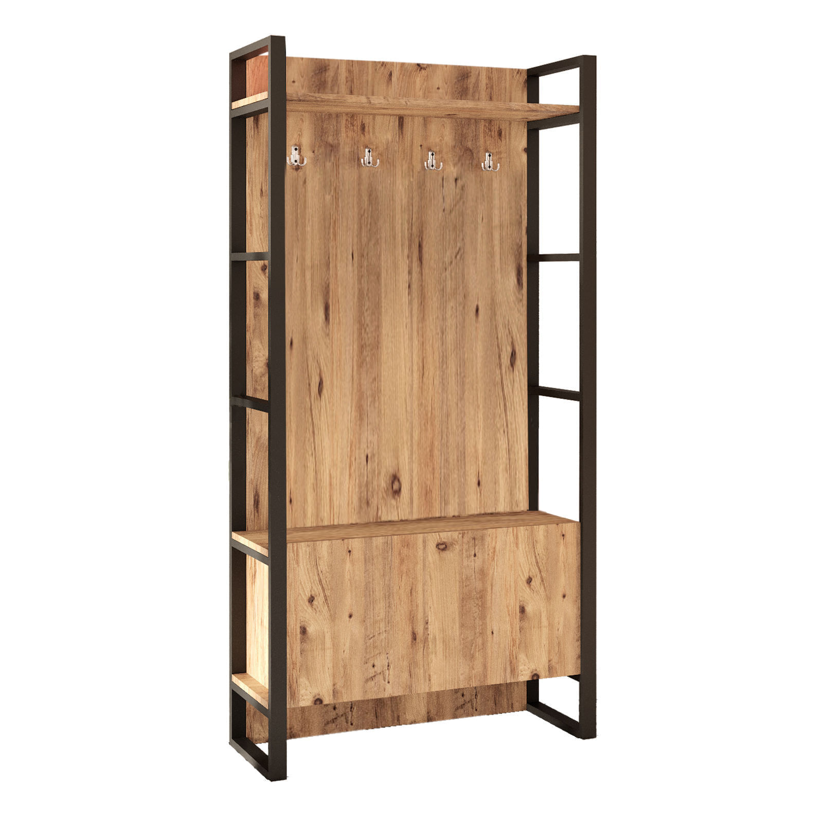 Cuier, Hanah Home, panou aglomerat melaminat, pin atlantic, 90x34x180 cm