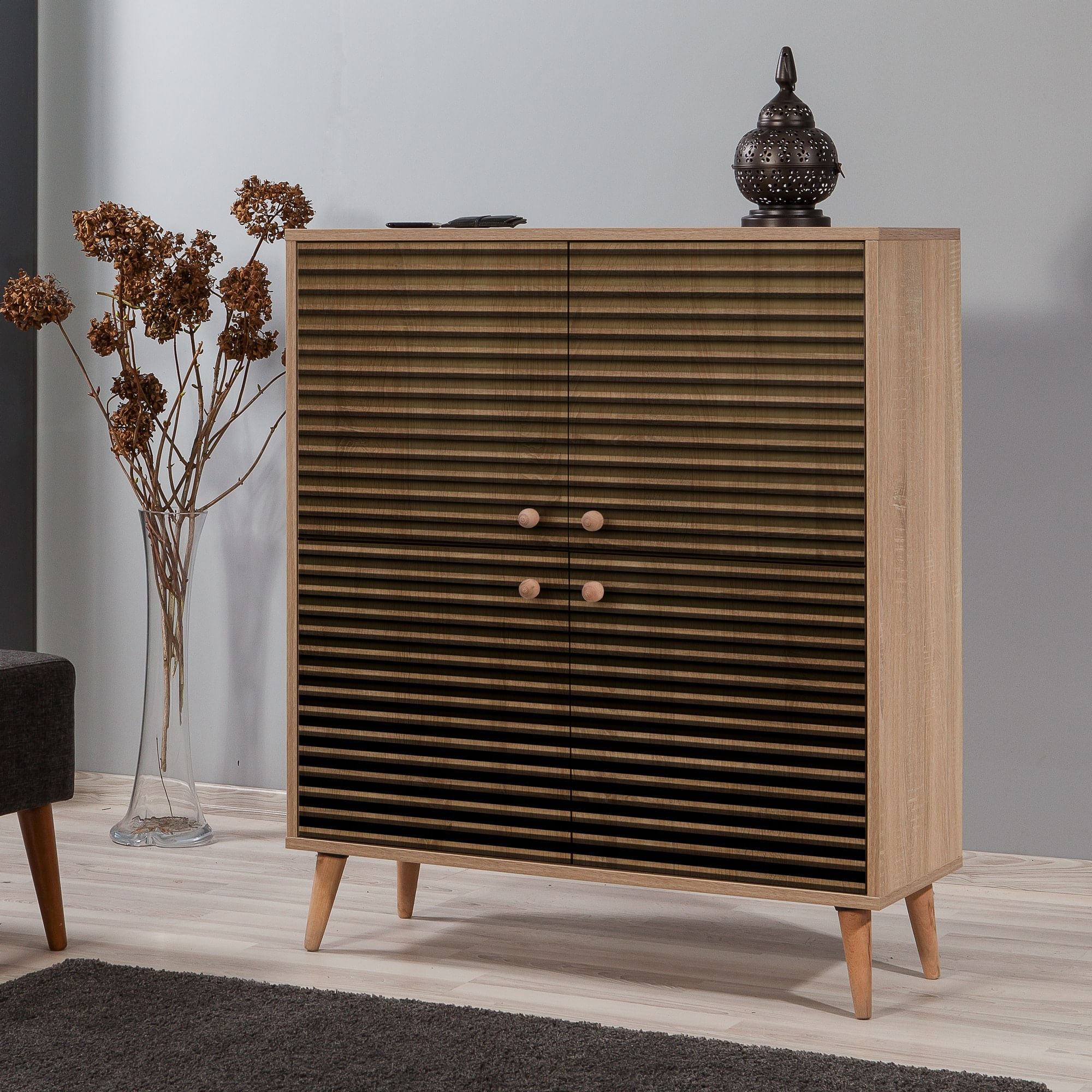 Dulap multifunctional, Hanah Home, pal melaminat, stejar sonoma, 95x36x111 cm, 863SPH3948 — imaginea 4