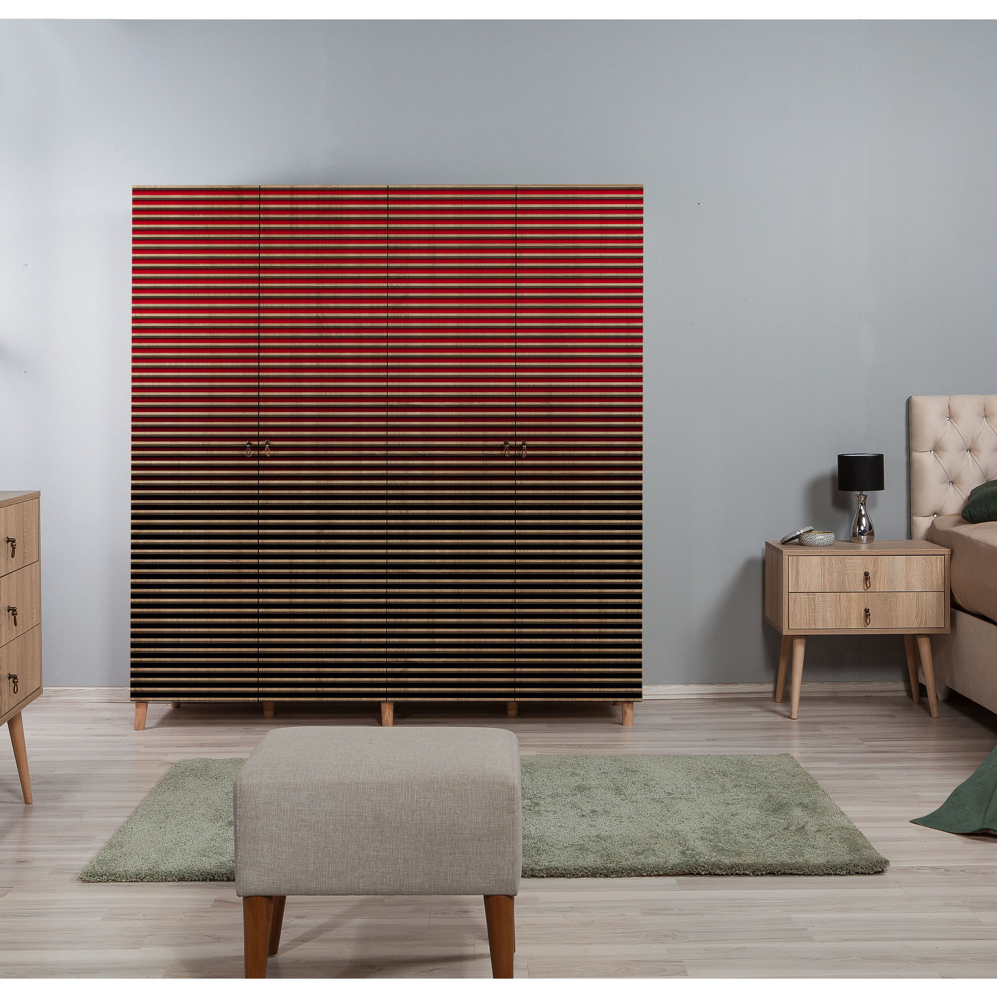 Sifonier, Hanah Home, pal melaminat, stejar sonoma, 180x52x192 cm, 869VEL4241 — imaginea 4
