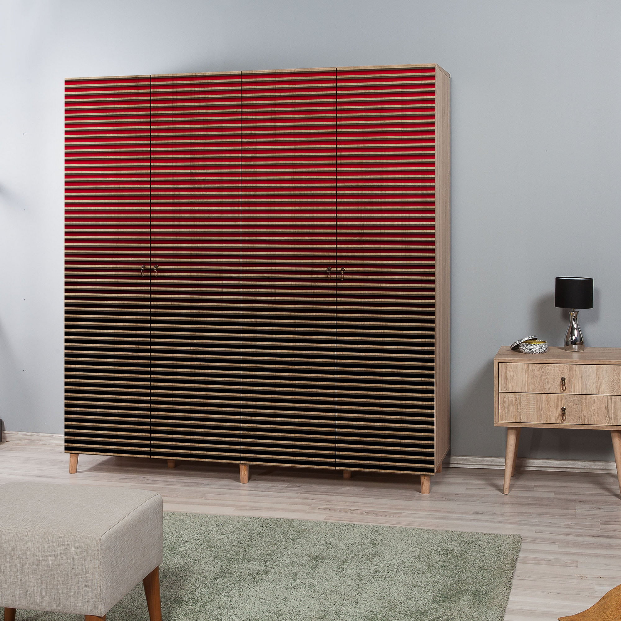 Sifonier, Hanah Home, pal melaminat, stejar sonoma, 180x52x192 cm, 869VEL4241 — imaginea 5