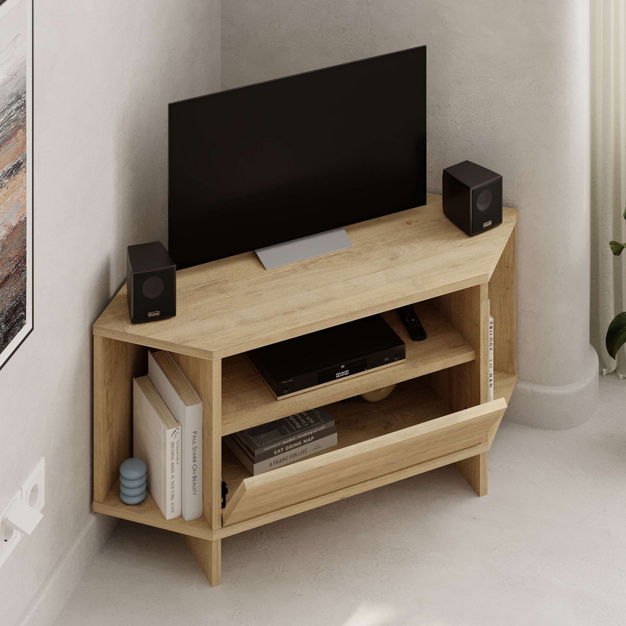 Comoda tv, Hanah Home, pal melaminat, stejar sapphire, 95.7x35.4x45 cm — imaginea 7