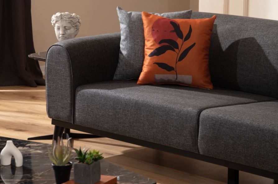 Canapea extensibila 3 locuri, Atelier Del Sofa, material textil, antracit, 220x84x77 cm — imaginea 4
