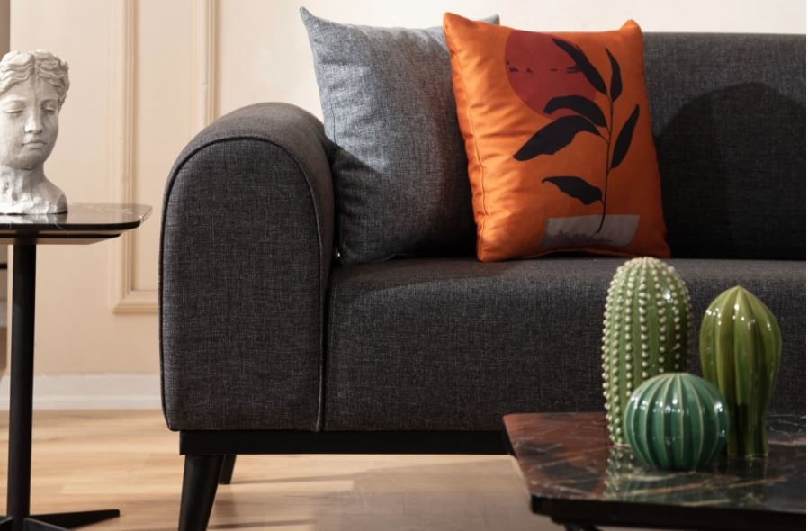 Canapea extensibila 3 locuri, Atelier Del Sofa, material textil, antracit, 220x84x77 cm — imaginea 6
