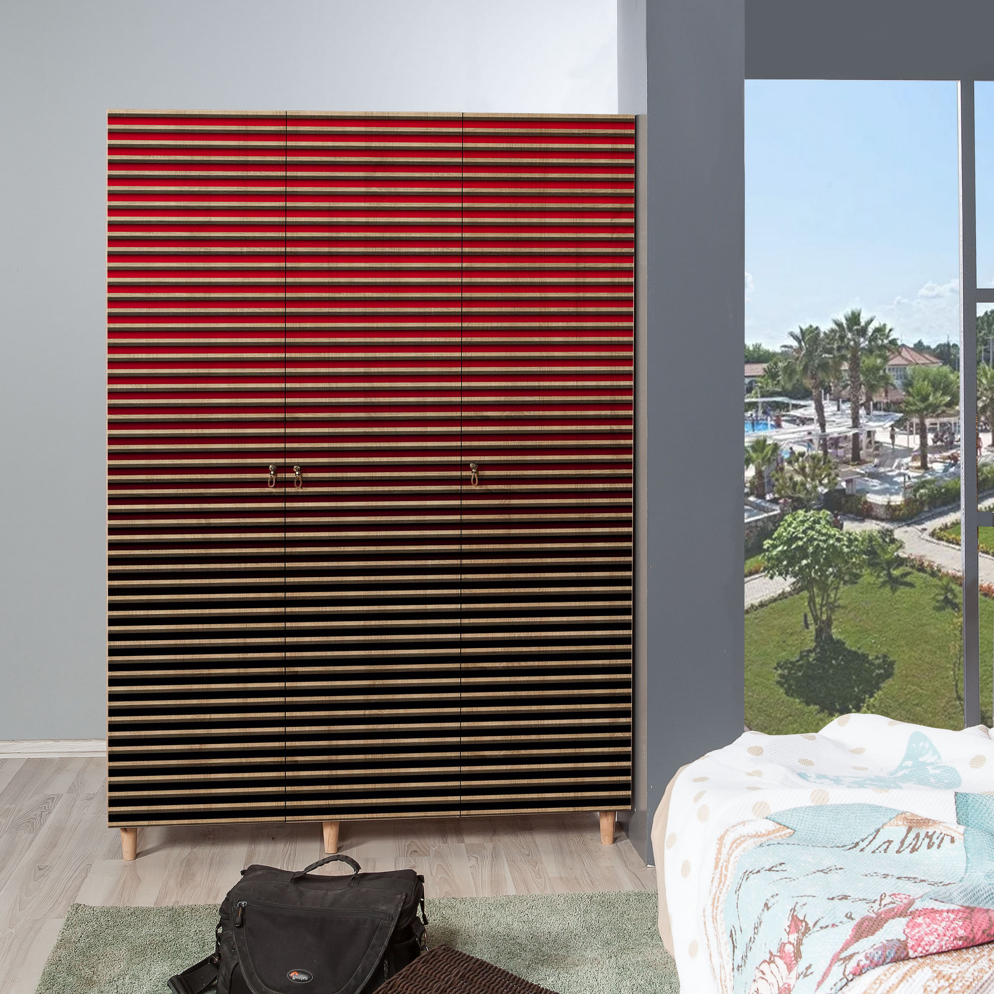 Sifonier, Hanah Home, pal melaminat, stejar sonoma, 135x52x192 cm, 863SPH4213 — imaginea 6