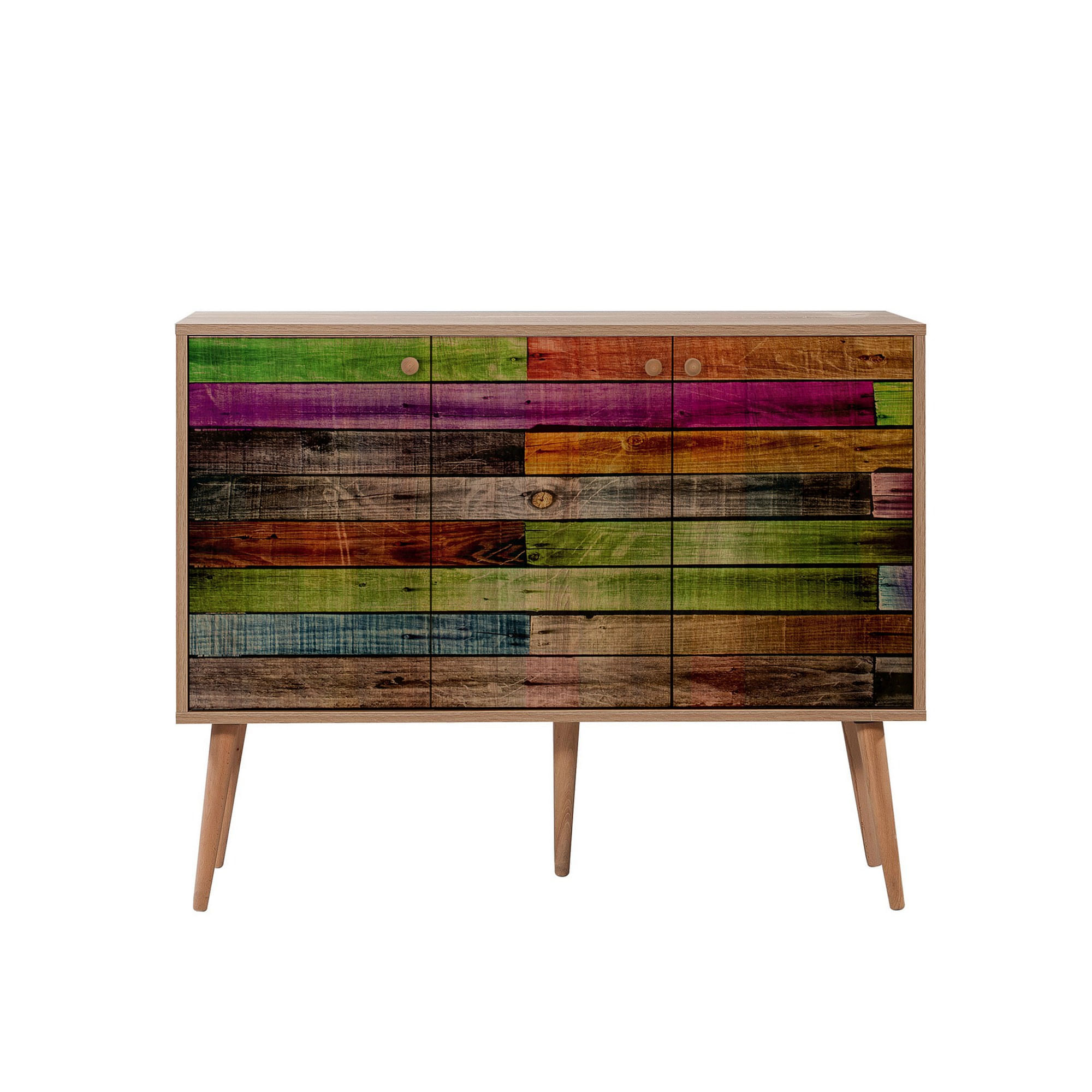 Consola, Hanah Home, panou aglomerat cu melamina, stejar sonoma, 120x36x90 cm