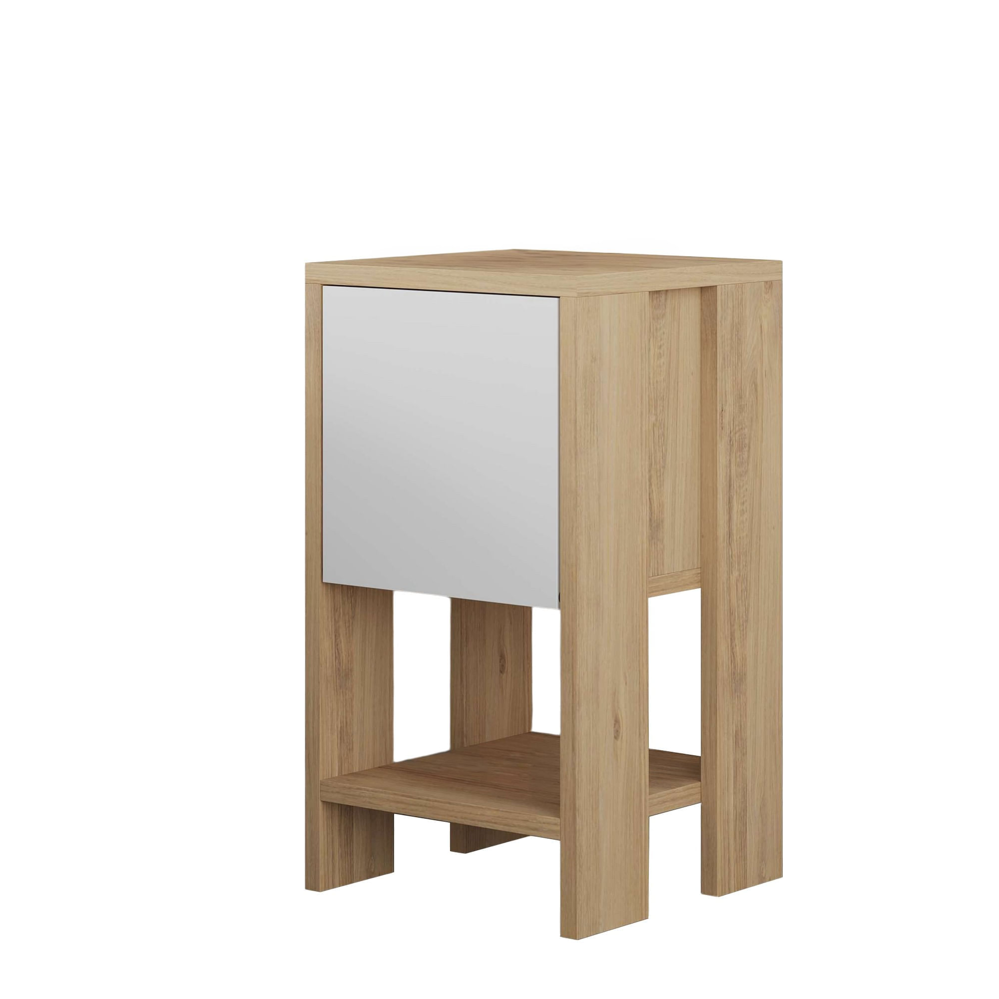 Noptiera, Hanah Home, pal melaminat, stejar safir si alb, 30x55x30 cm — imaginea 2