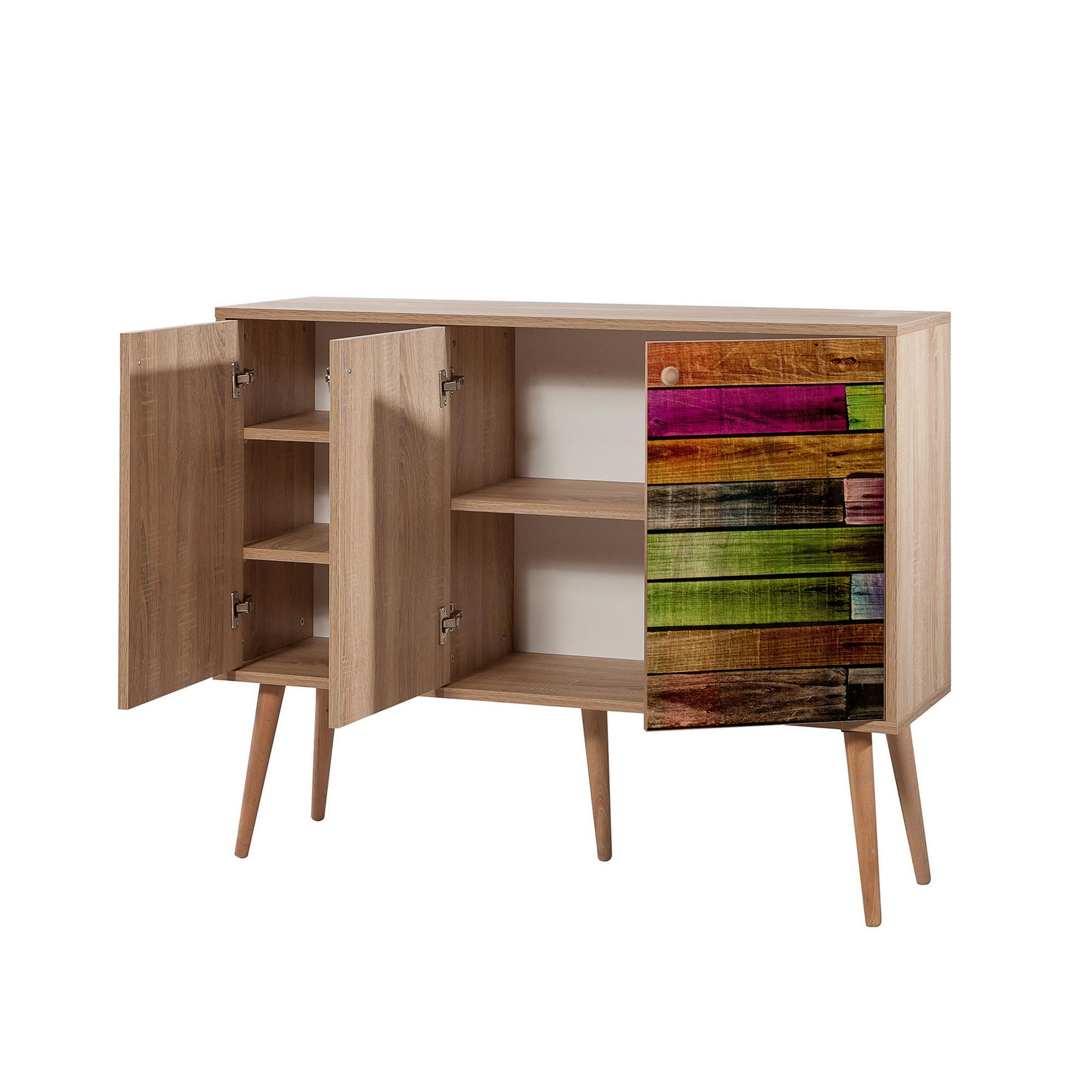 Consola, Hanah Home, panou aglomerat cu melamina, stejar sonoma, 120x36x90 cm — imaginea 2