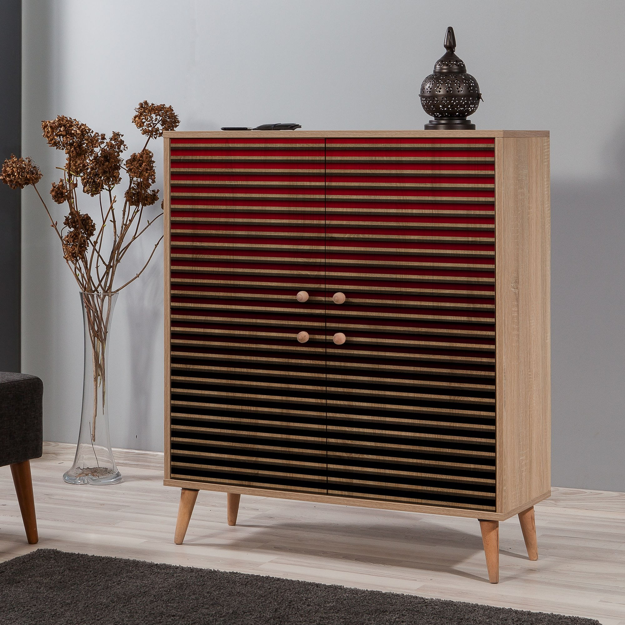 Dulap multifunctional, Hanah Home, pal melaminat, stejar sonoma, 95x36x111 cm, 863SPH3949 — imaginea 6