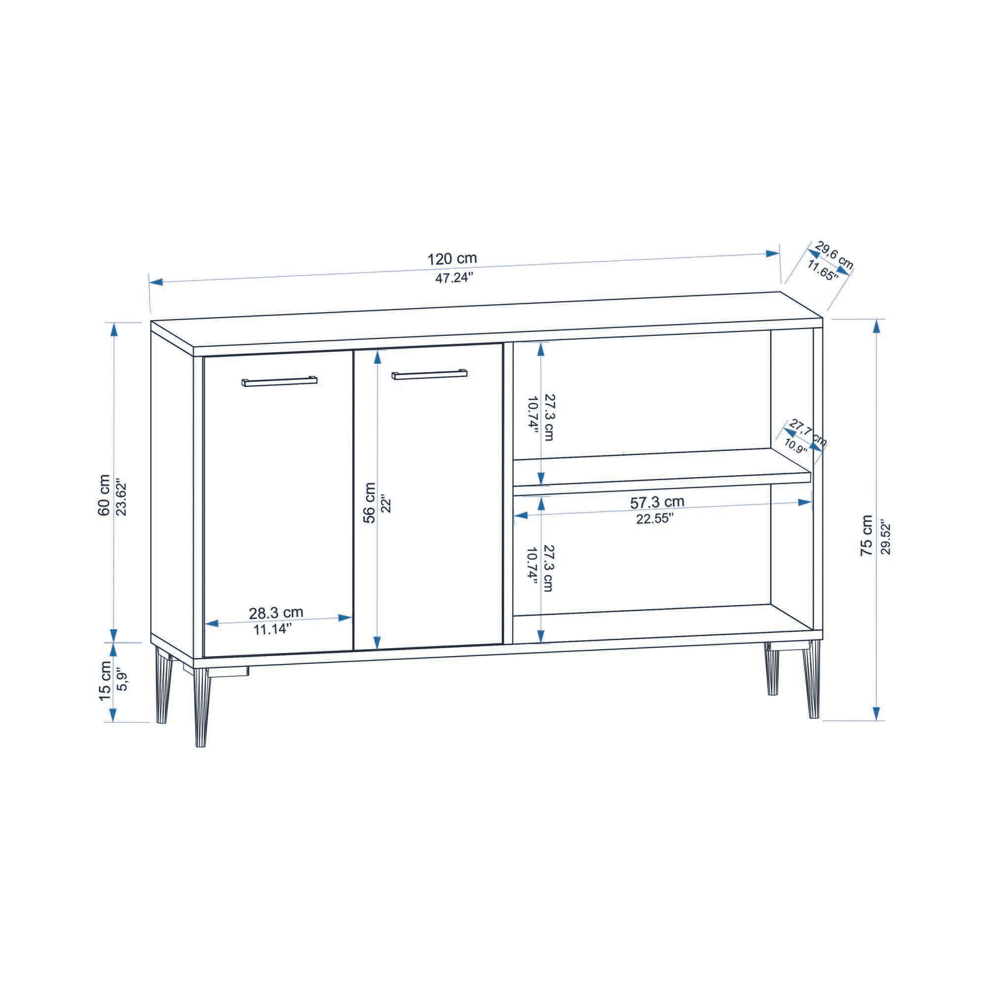 Consola, Hanah Home, pal melaminat, stejar safir, 120x29.6x75 cm — imaginea 7