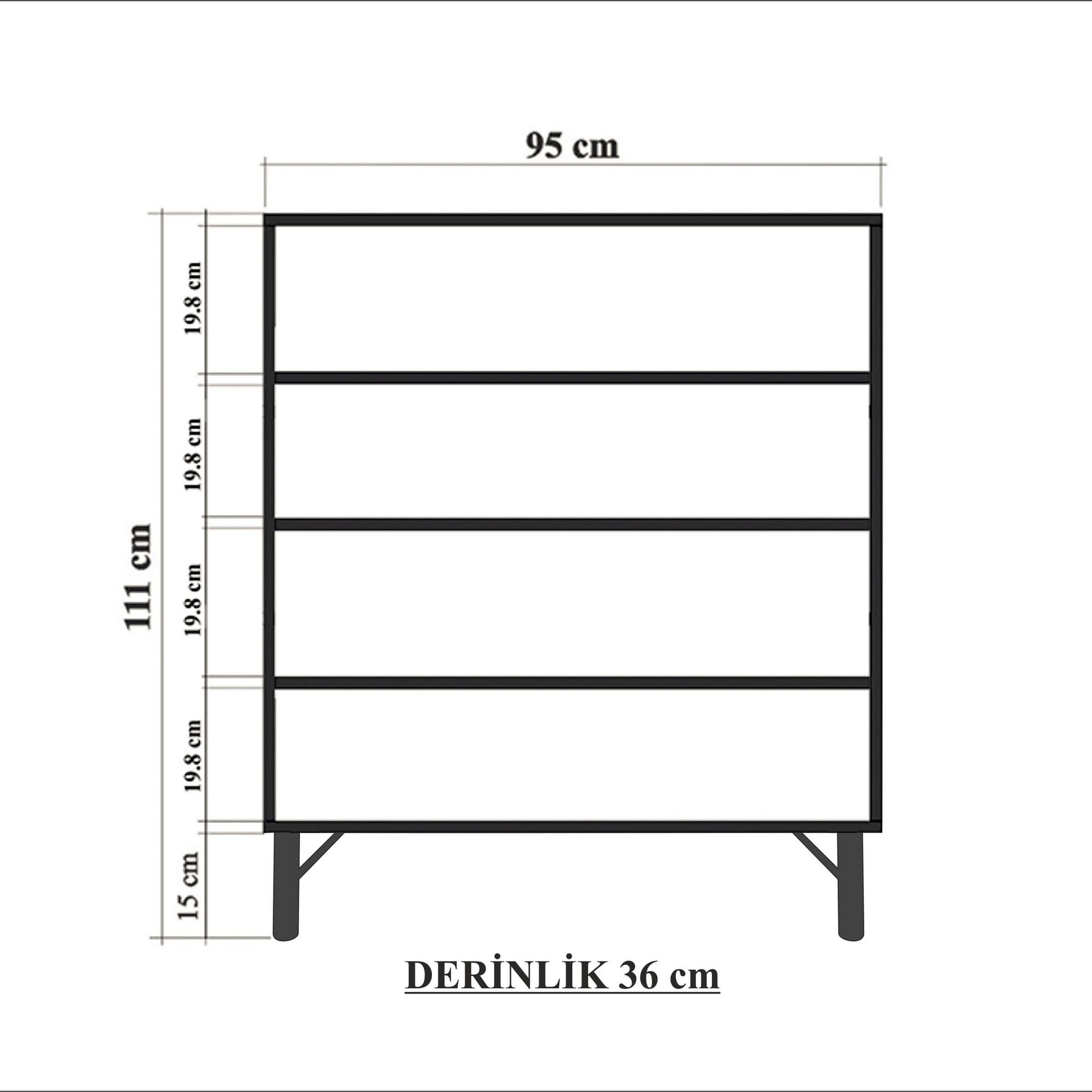 Dulap multifunctional, Hanah Home, PAL melaminat, multicolor, 95x36x111 cm, 869VEL4527 — imaginea 9