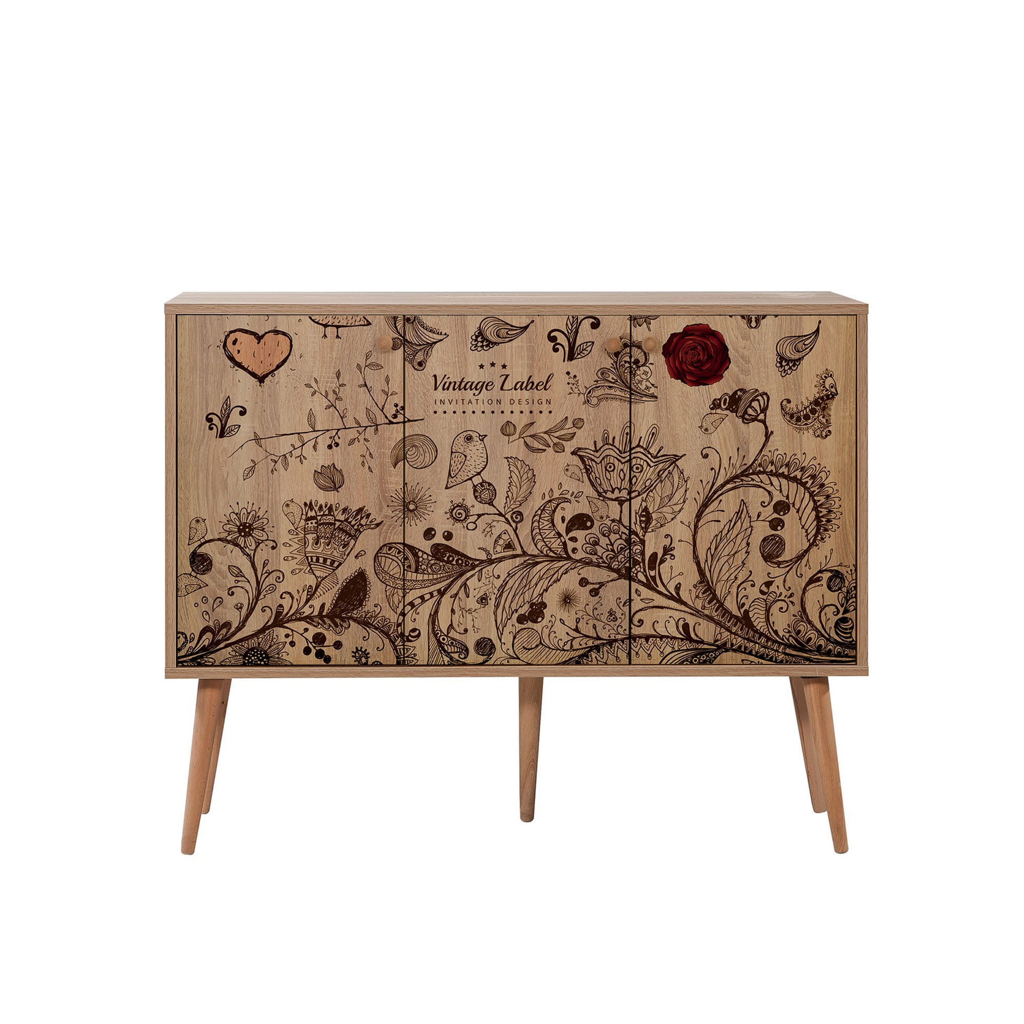 Consola, Hanah Home, pal melaminat, stejar sonoma, 120x36x90 cm, 863SPH3424