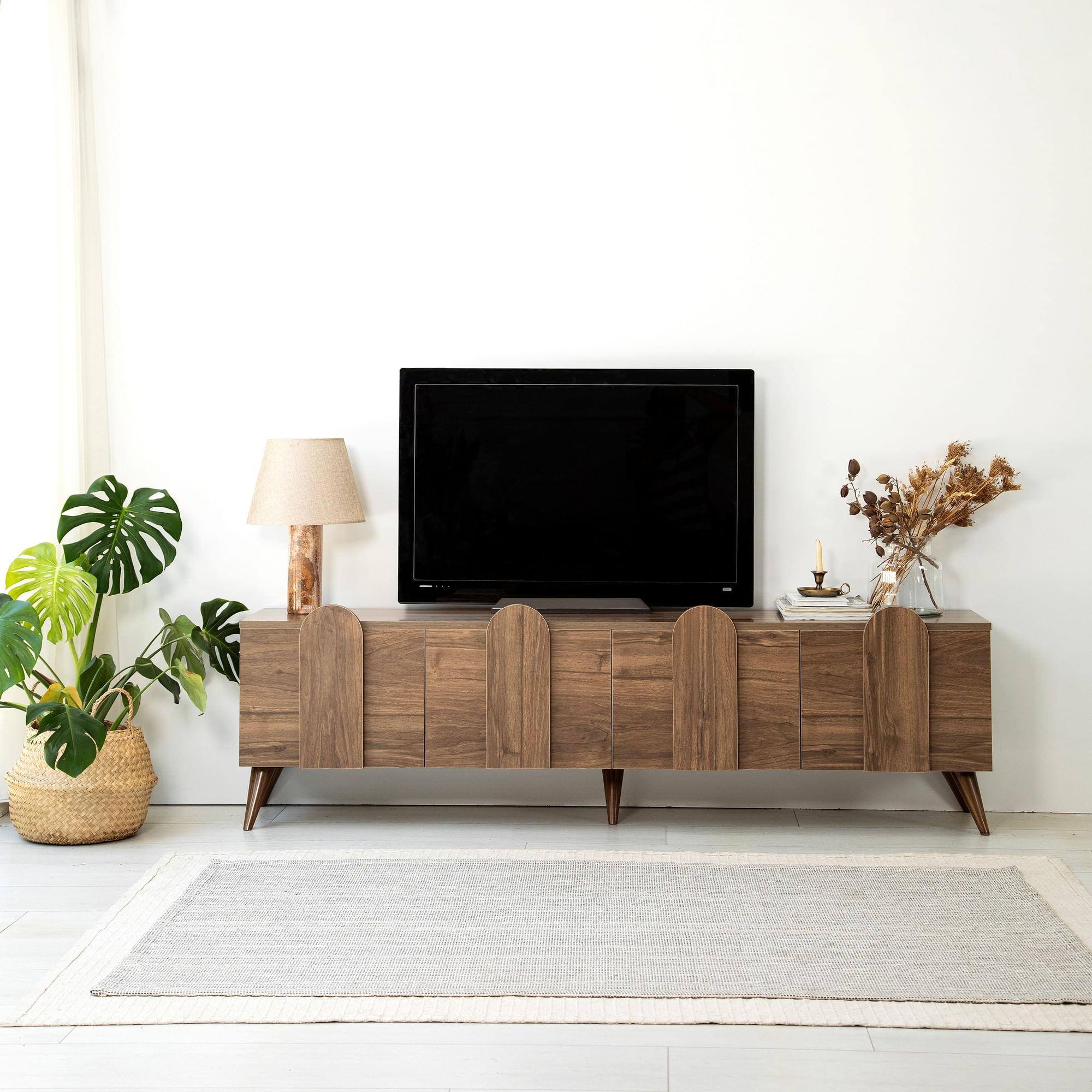 Comoda tv, Hanah Home, pal melaminat, nuc, 180x35x45 cm, 552NOS2426 — imaginea 2