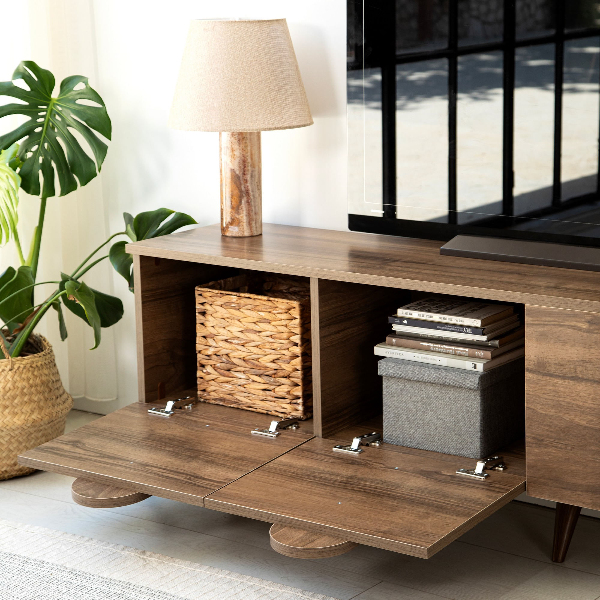 Comoda tv, Hanah Home, pal melaminat, nuc, 180x35x45 cm, 552NOS2426 — imaginea 3