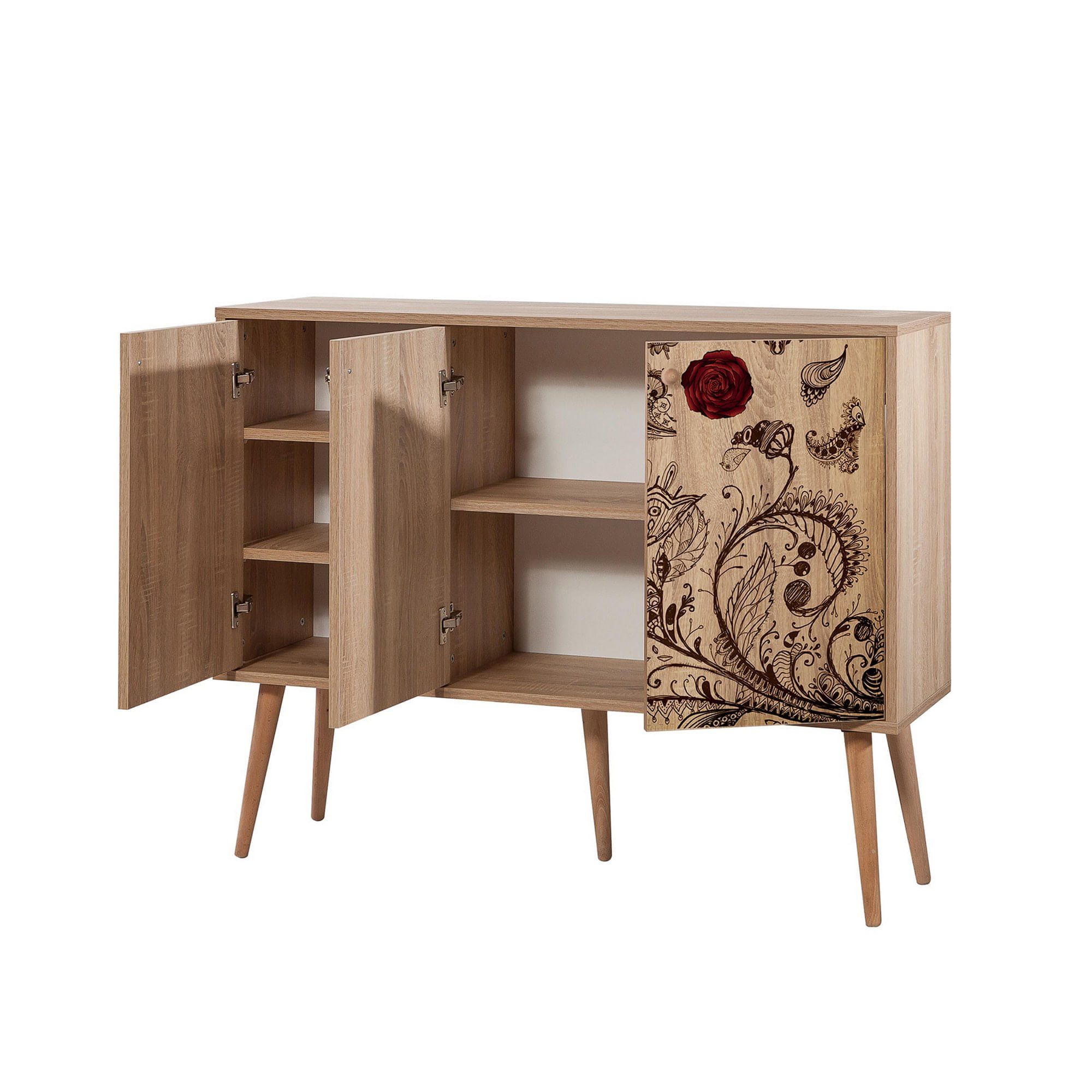 Consola, Hanah Home, pal melaminat, stejar sonoma, 120x36x90 cm, 863SPH3424 — imaginea 4