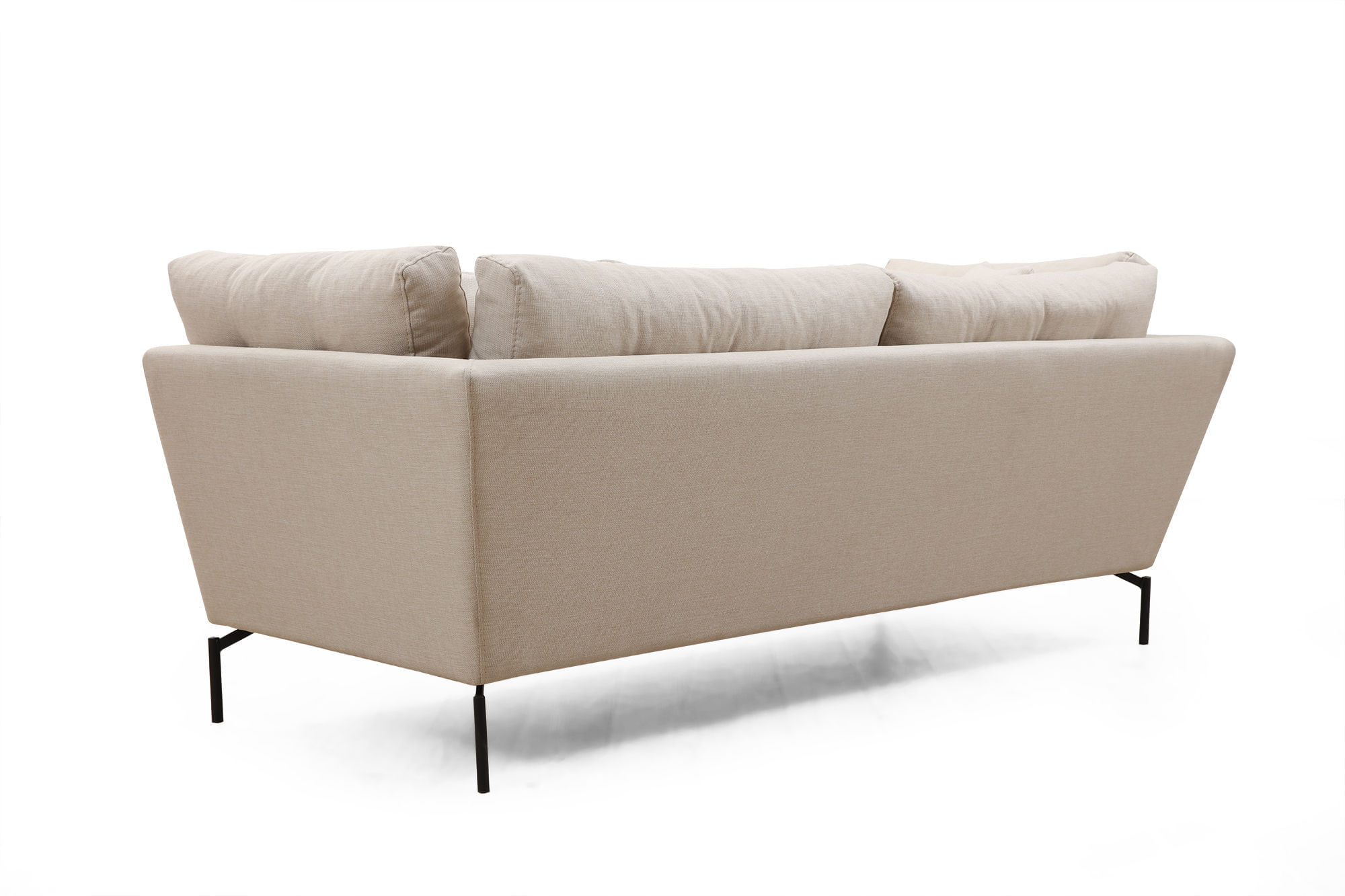 Canapea 3 locuri, Hanah Home, lemn fag si pal, crem, 214x90x84 cm — imaginea 4