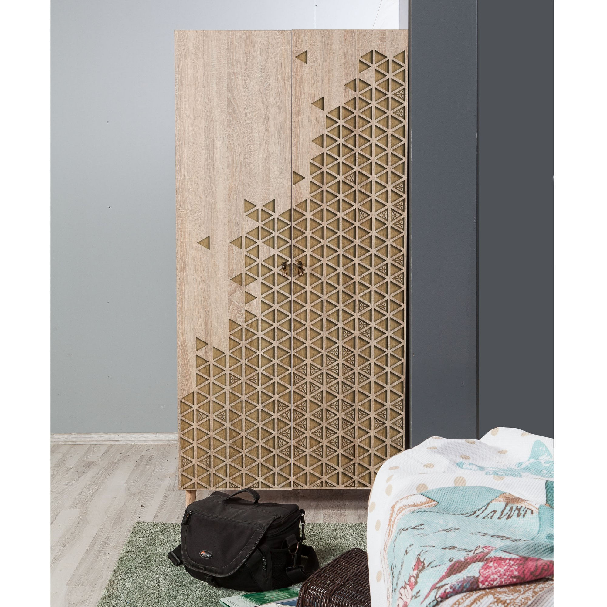 Dulap, Hanah Home, pal melaminat, stejar sonoma, 90x52x192 cm, 863SPH4202 — imaginea 4