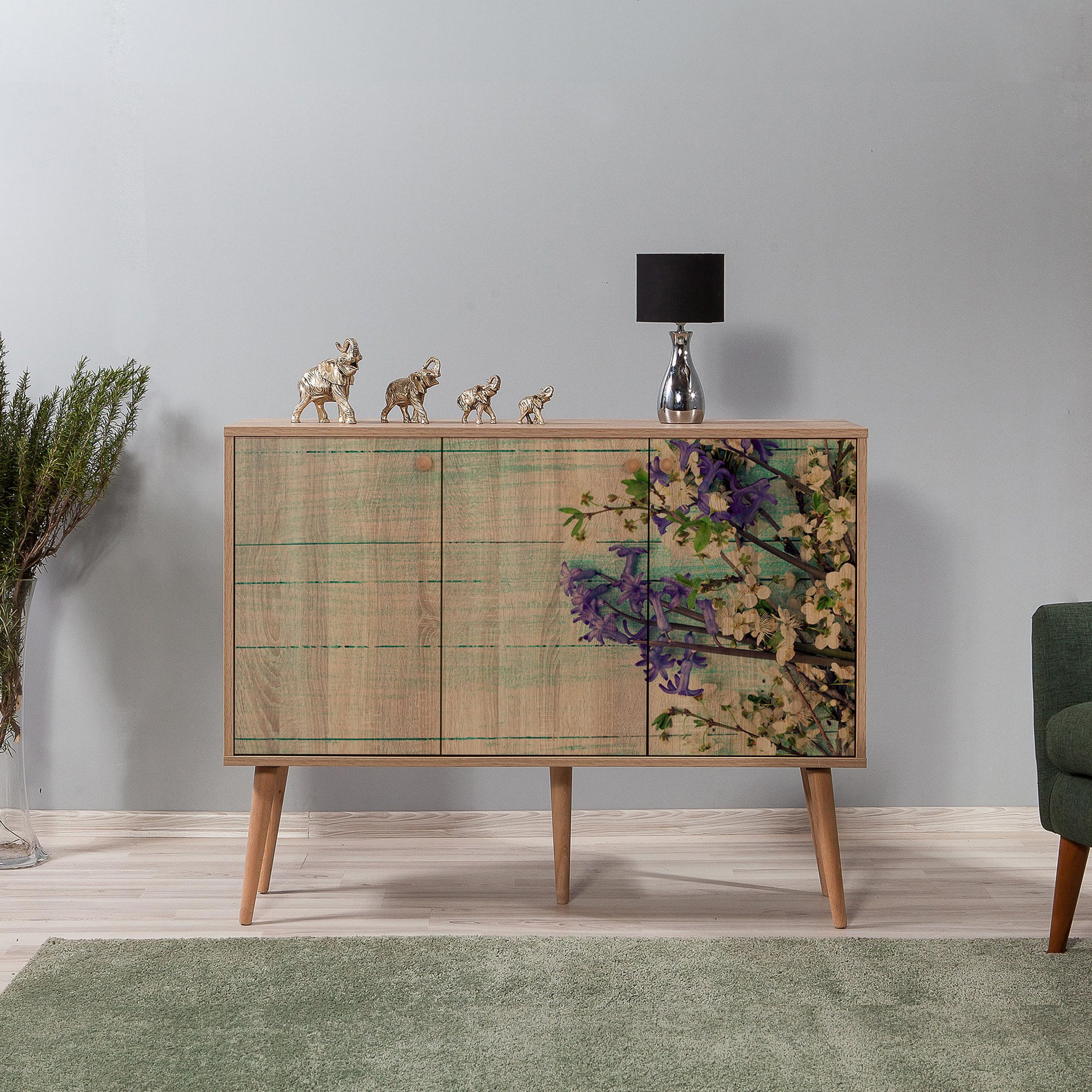 Consola, Hanah Home, pal melaminat, stejar sonoma, 120x36x90 cm, 863SPH3939 — imaginea 5