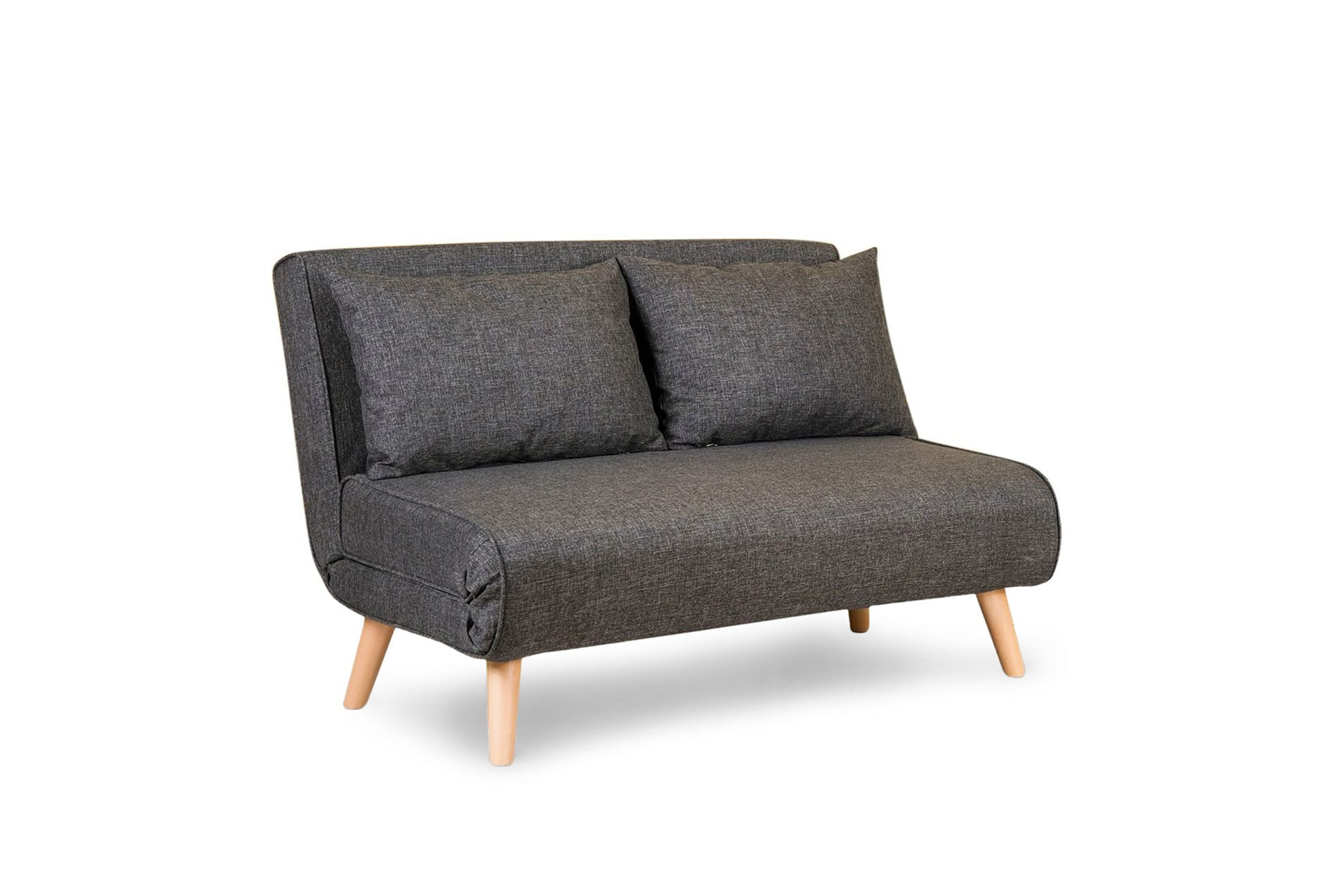 Canapea extensibila, Hanah Home, metal si poliester, gri inchis, 120x79x80 cm — imaginea 2
