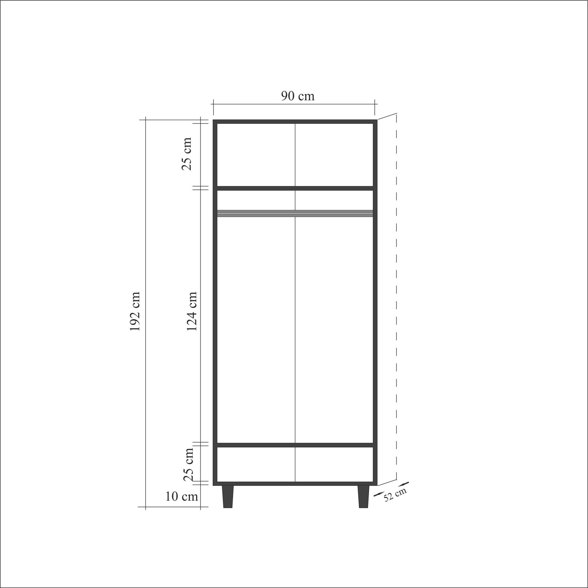 Dulap, Hanah Home, pal melaminat, stejar sonoma, 90x52x192 cm, 863SPH4202 — imaginea 5