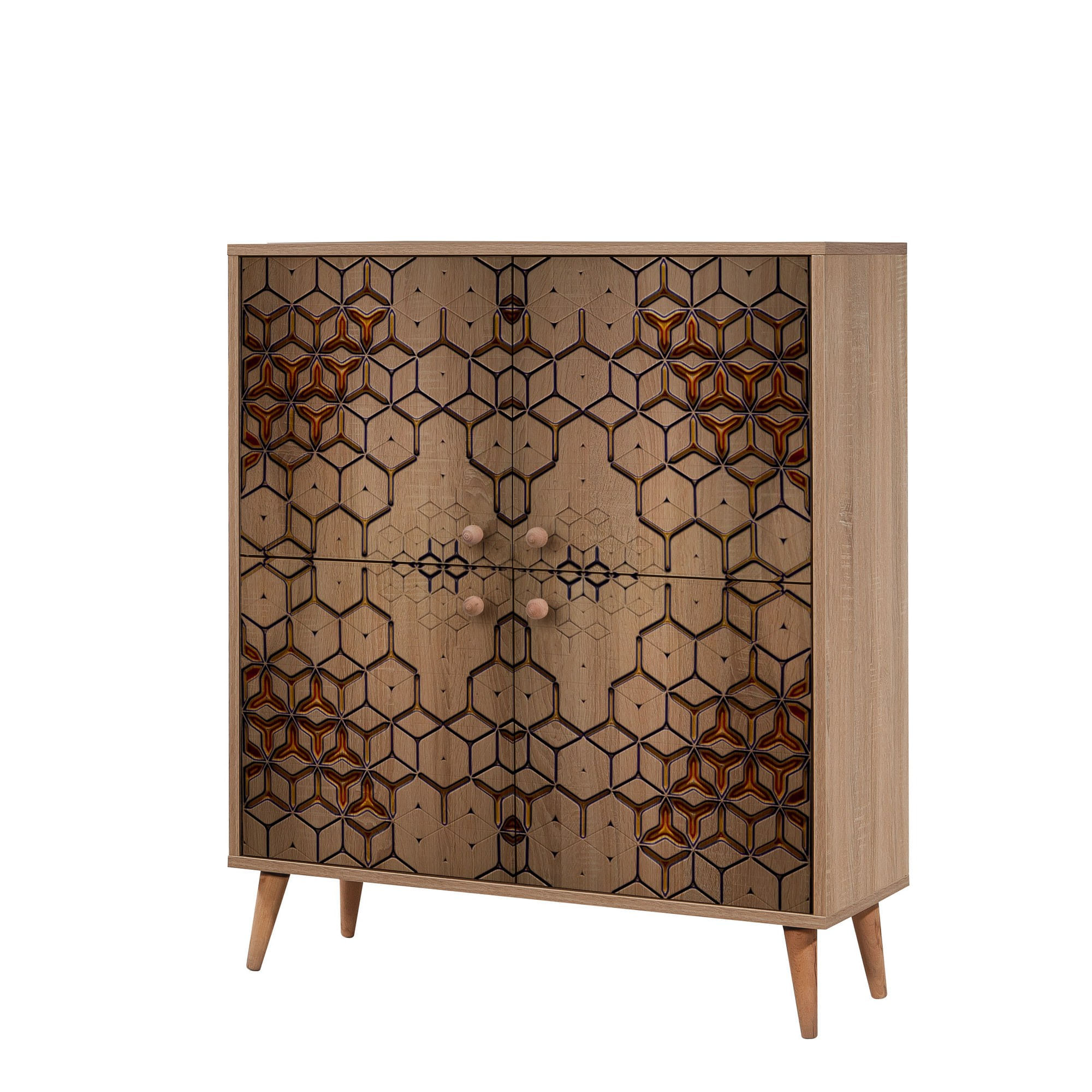 Dulap multifunctional, Hanah Home, pal melaminat, stejar sonoma, 95x36x111 cm, 863SPH3951