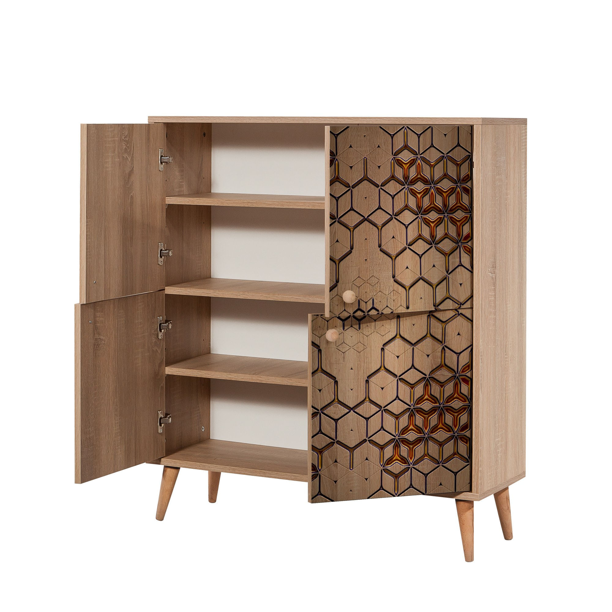 Dulap multifunctional, Hanah Home, pal melaminat, stejar sonoma, 95x36x111 cm, 863SPH3951 — imaginea 2