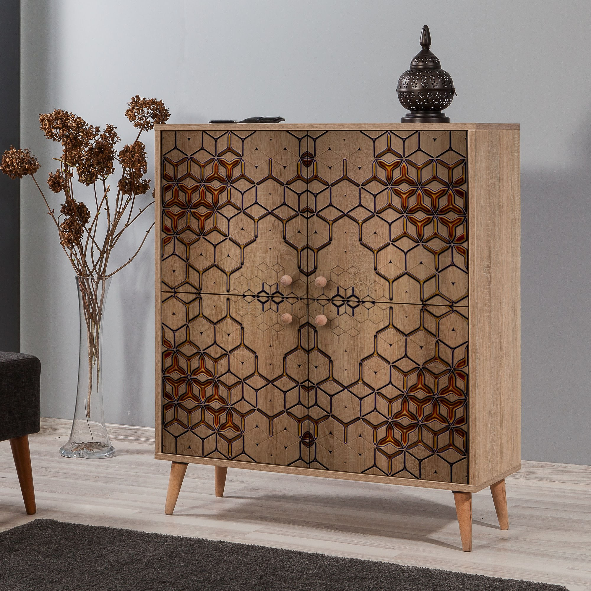 Dulap multifunctional, Hanah Home, pal melaminat, stejar sonoma, 95x36x111 cm, 863SPH3951 — imaginea 5