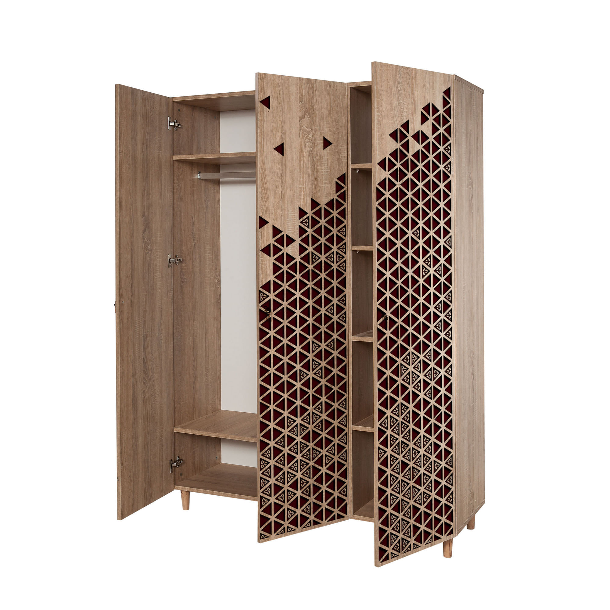 Sifonier, Hanah Home, pal melaminat, stejar sonoma, 135x52x192 cm, 863SPH4210 — imaginea 2