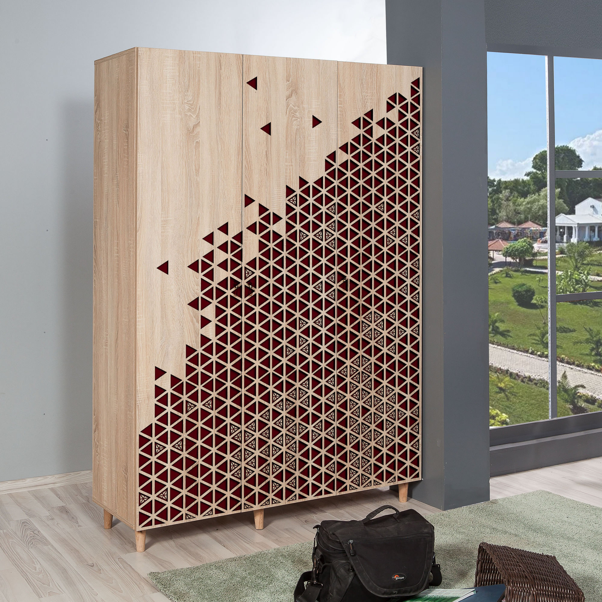 Sifonier, Hanah Home, pal melaminat, stejar sonoma, 135x52x192 cm, 863SPH4210 — imaginea 6