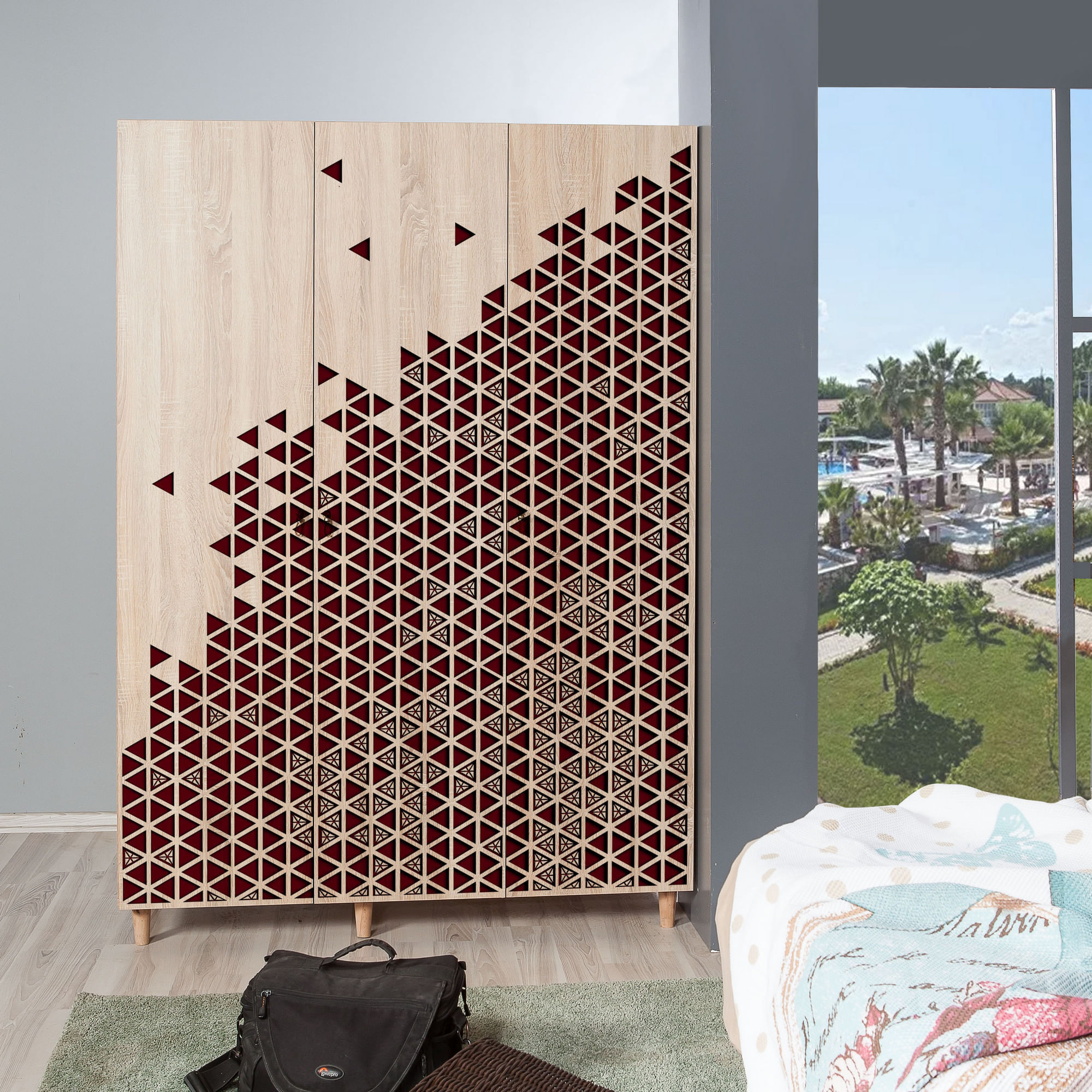 Sifonier, Hanah Home, pal melaminat, stejar sonoma, 135x52x192 cm, 863SPH4210 — imaginea 7
