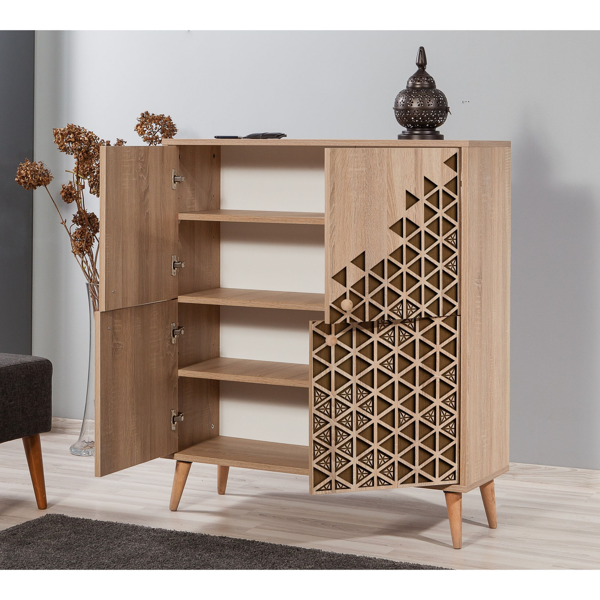 Dulap multifunctional, Hanah Home, pal melaminat, stejar sonoma, 95x36x111 cm, 863SPH3947 — imaginea 5